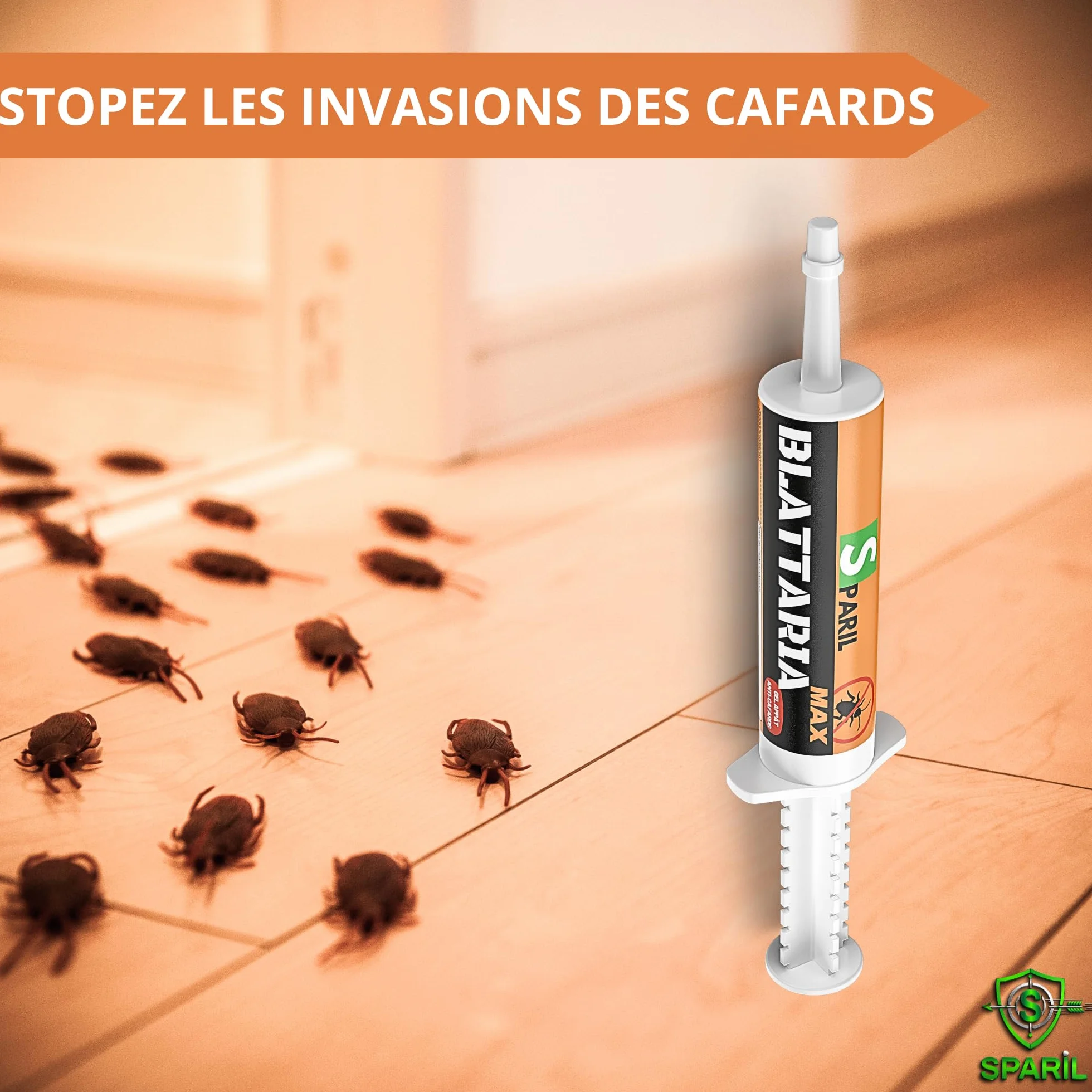 Gel Anti-Cafards Professionnel 30 g Insecticide SPARIL® – Éliminer Cafards et Blattes Protection Longue Durée Jusqu’à 2 Mois