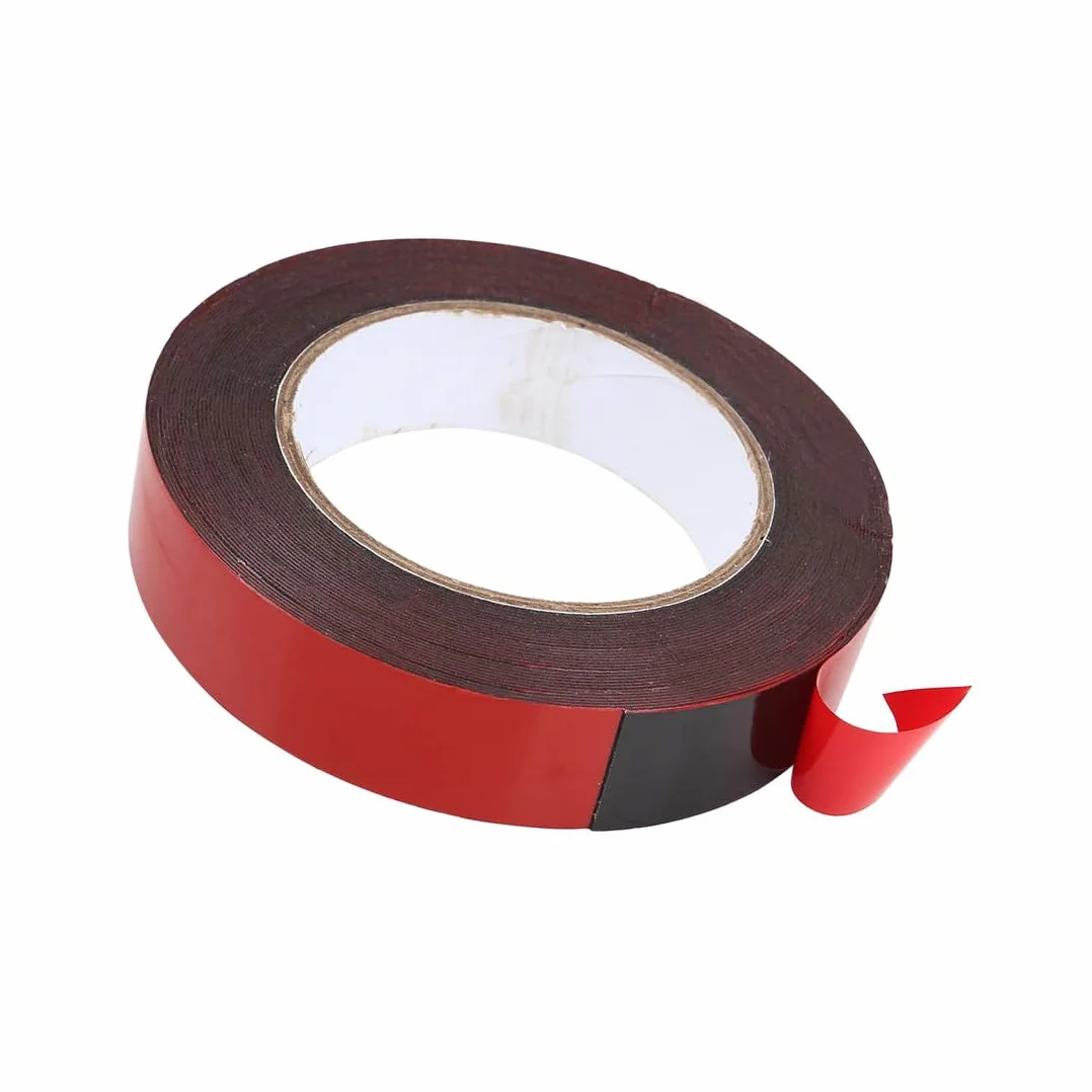Unifizz Ruban adhésif double face en mousse rouge 10 m x 25 mm x 0,5 mm