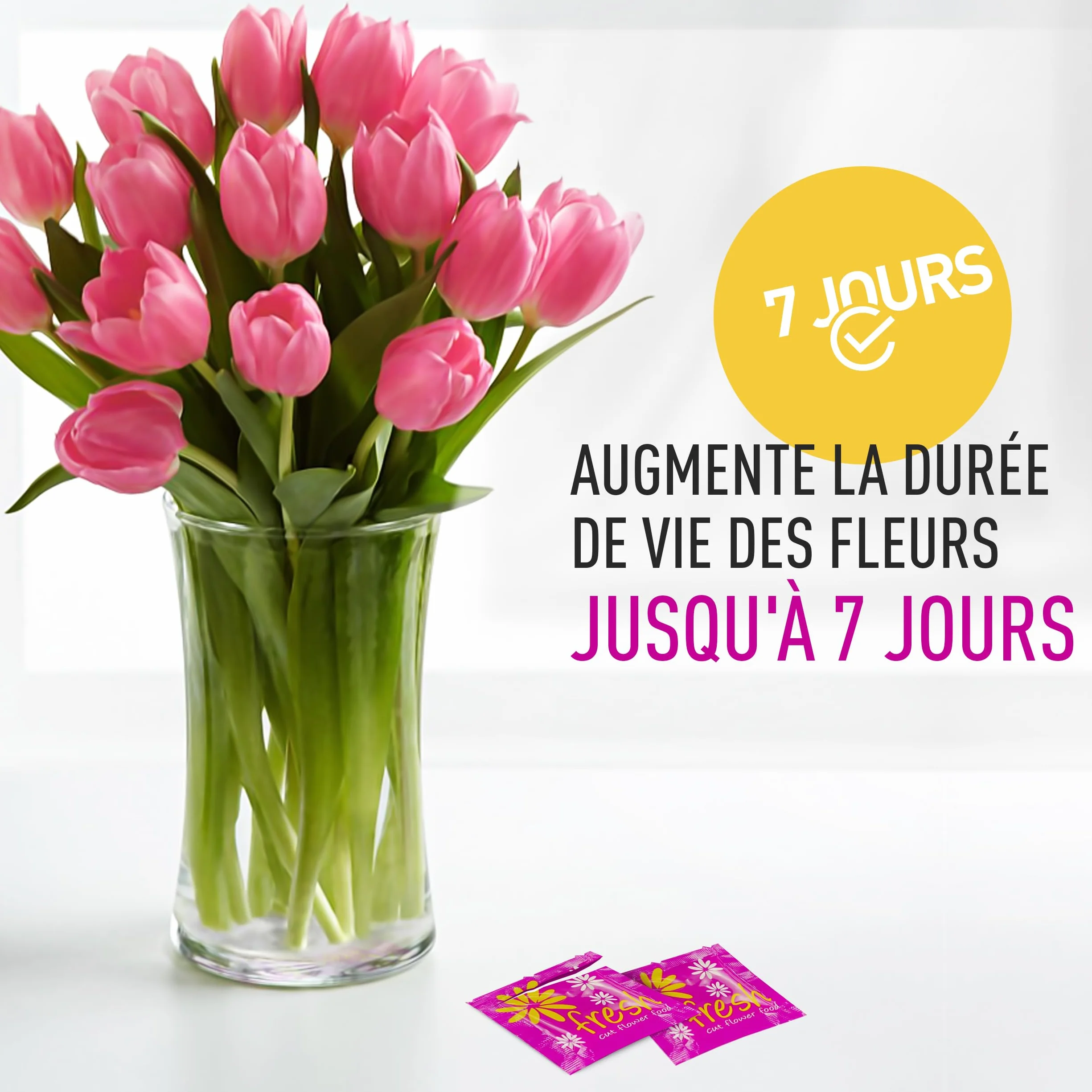 Paquet de 15 conservateurs de fleurs coupées, nutriment pour fleurs coupées fraîches, 15 paquets de conservateur total, 7,5 l de conservateur liquide