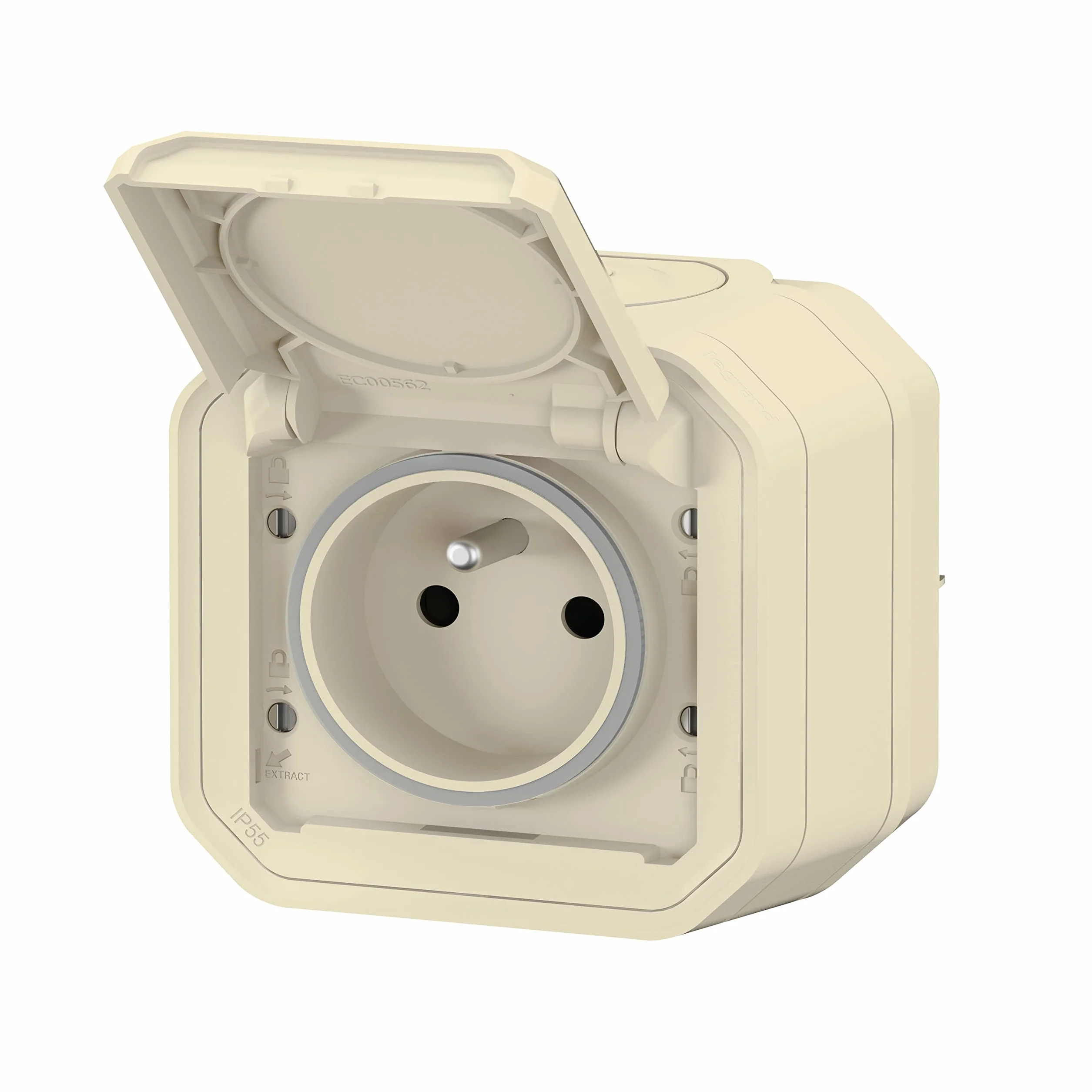 Legrand Prise Etanche IP55 Plexo 2P+T 16A avec Volet Pose Apparente Fabriqué France Sable