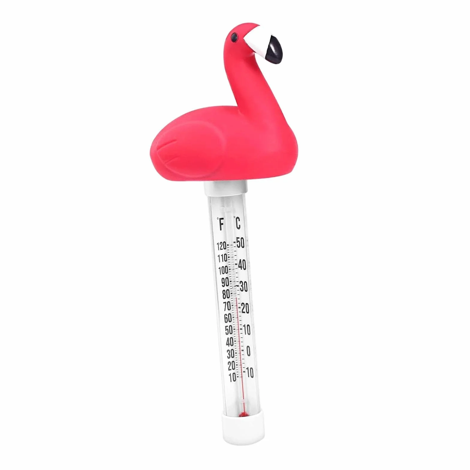 Milageto Thermomètre de Piscine Flottant Décoratif, Flamant Rose, Facile à Lire, pour Bain, Baignoire, Aquarium