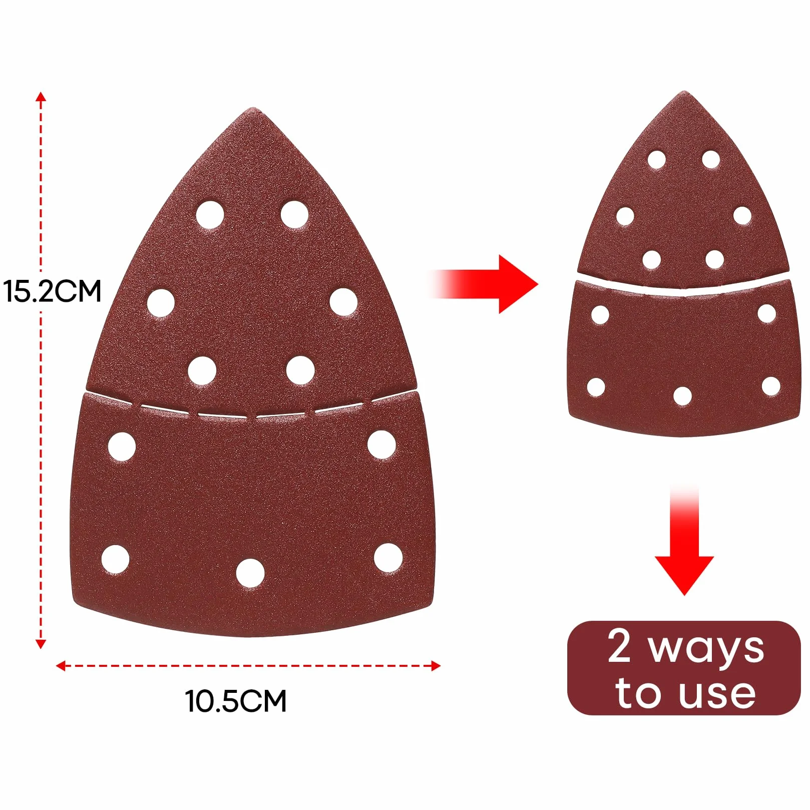 SHALL Lot 120 feuilles abrasives triangulaires 105x152 mm ponceuse multifonctions grains 40-240