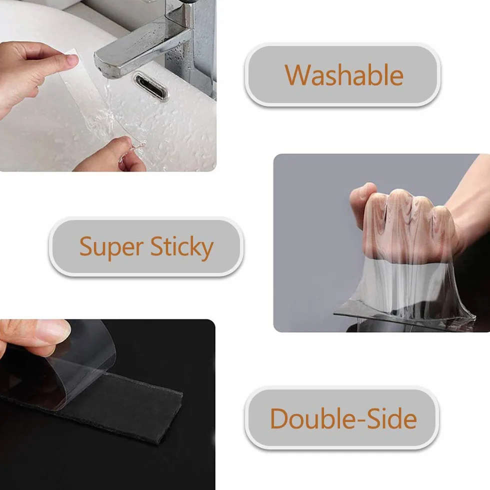 Sunwuun Heavy Duty Double-Sided Adhesive Tape Removable Reusable Washable for Picture Hanging