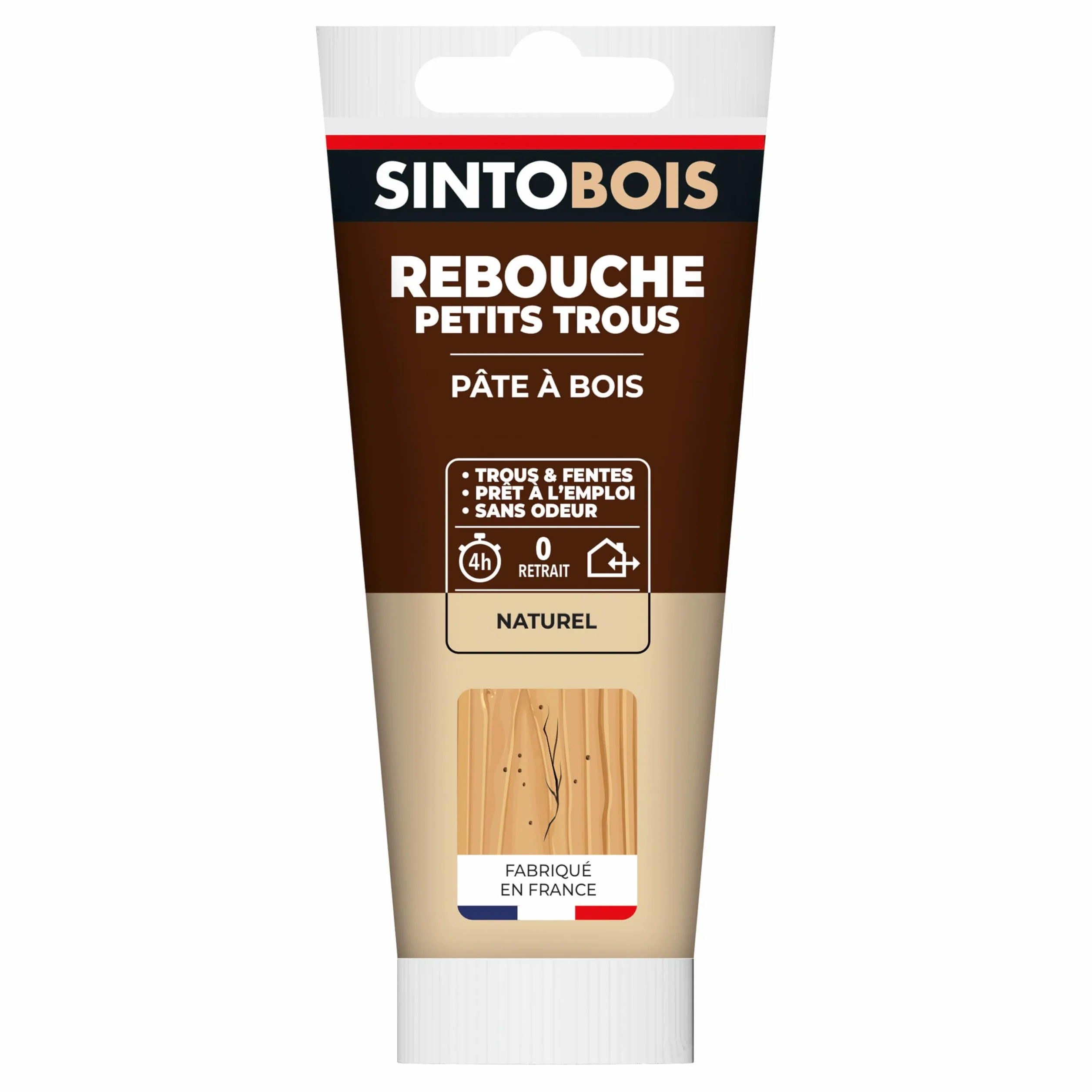 Pâtes à Bois Sans Odeur SINTO 80 g Prêt à l'Emploi Intérieur Extérieur Sec en 4h