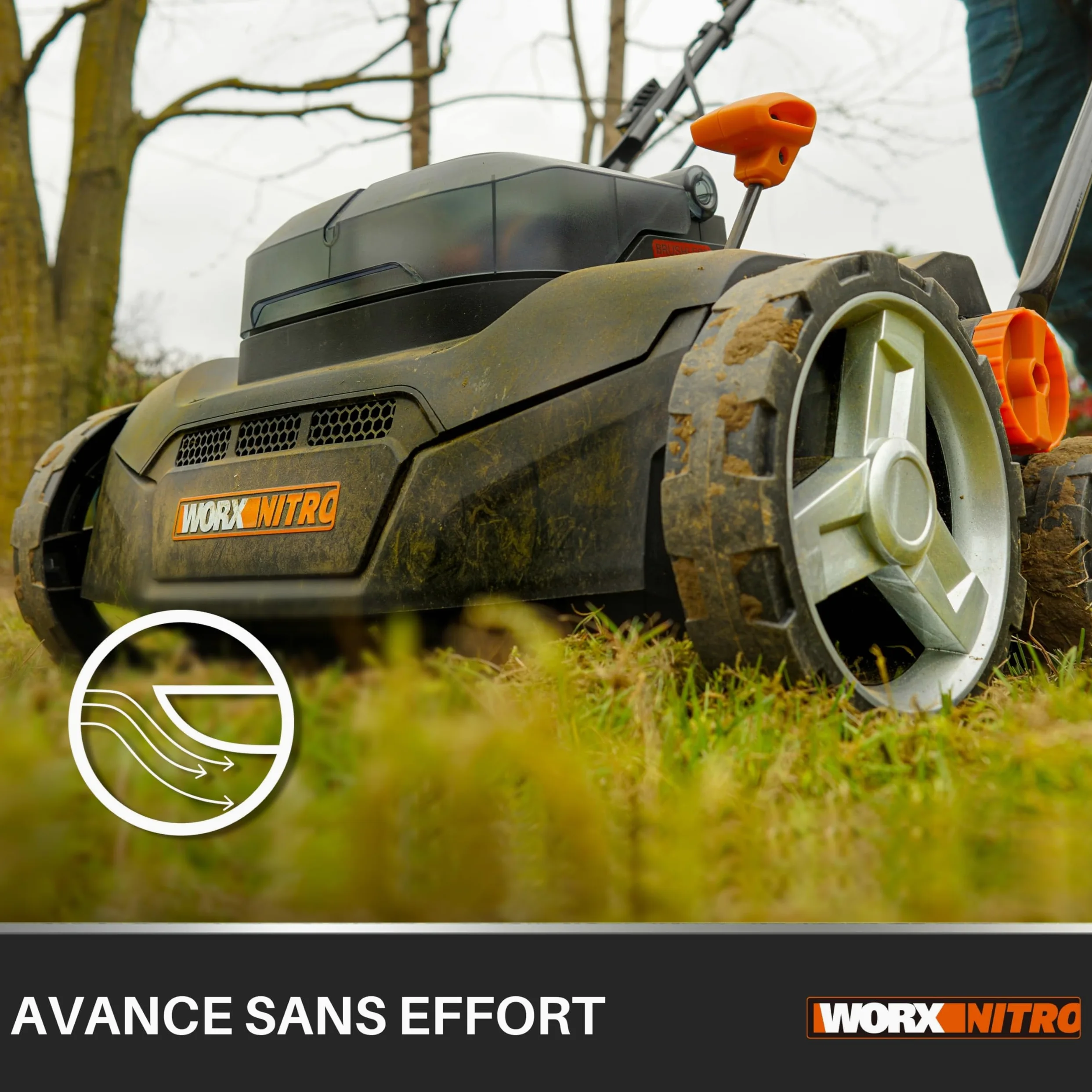 WORX Scarificateur et aérateur sans Fil 40V WG855E.9, Jusqu'à 400m² sur Une Charge, diamètre de 36cm, Sac de 40L, Rouleau d'aération, Rouleau de Scarification, Livré sans Batterie ni Chargeur