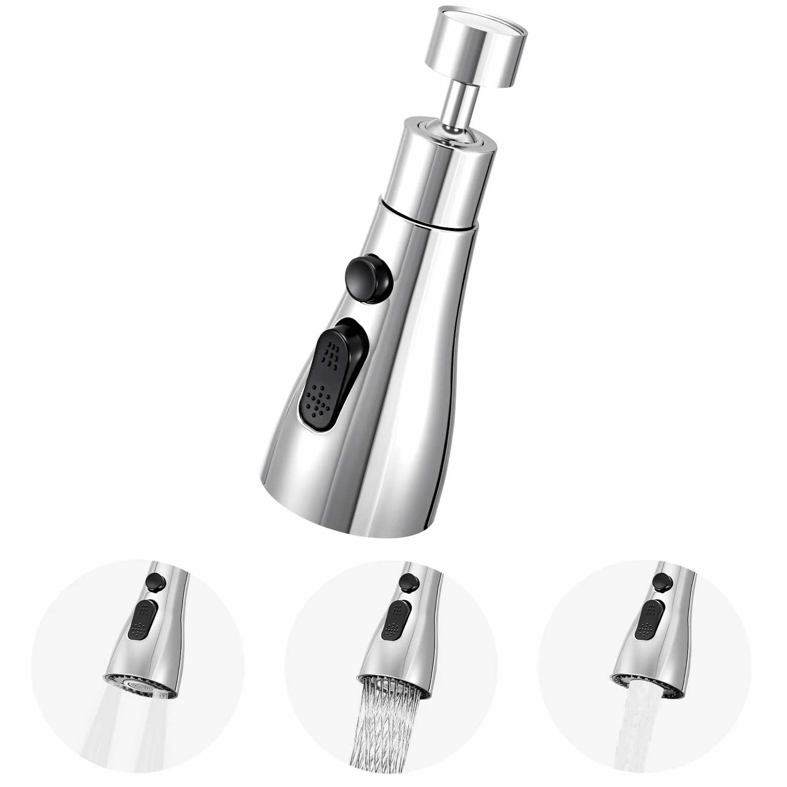 Douchette Evier Cuisine 360 Degres, 3 Modes Mousseur Robinet Economie Eau, Adaptateur Universel Orientable