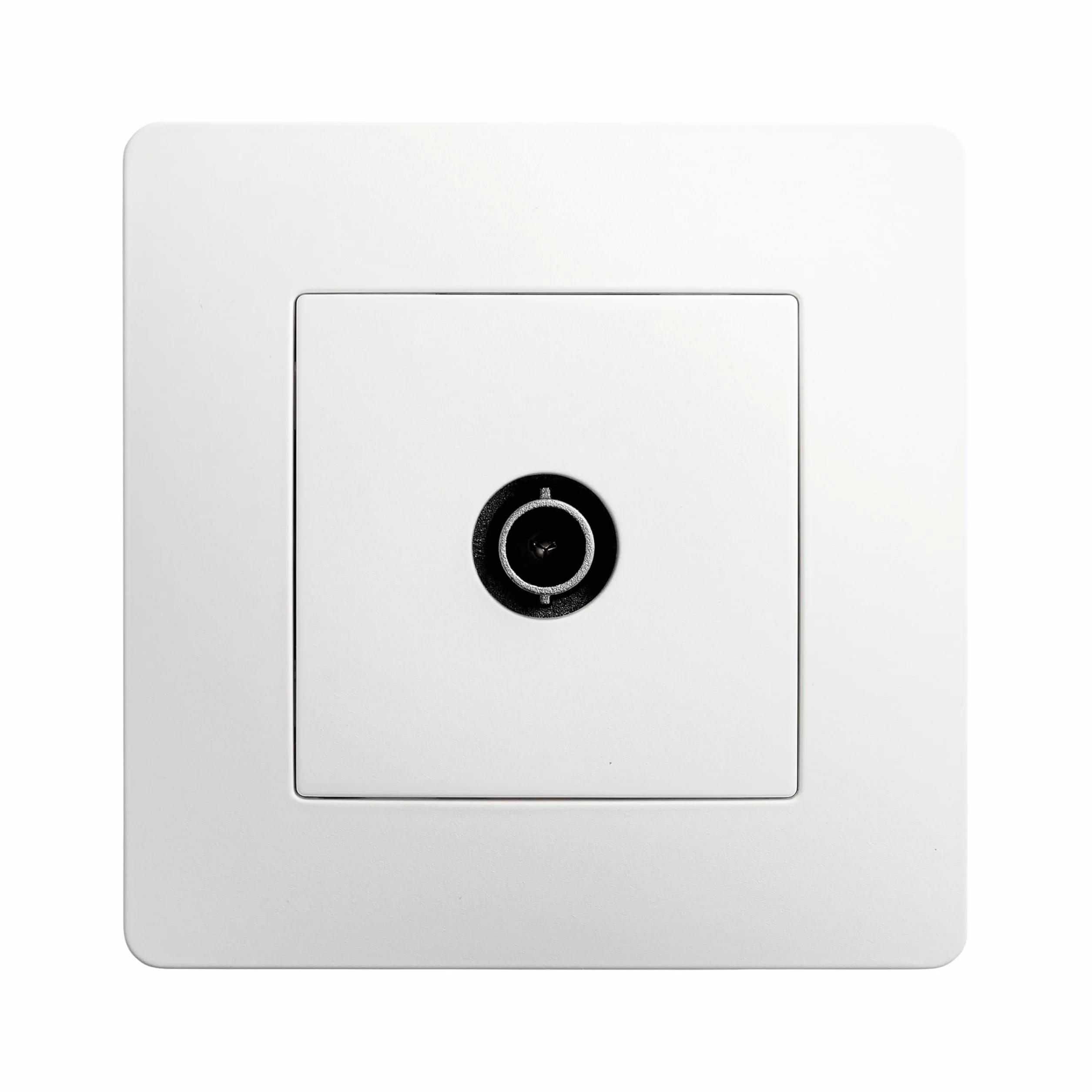 Prise TV Murale DEBFLEX Connexion TNT ABS Installation Encastrée Plaque Finition Blanche 85x85x40 mm