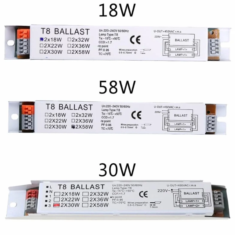 Ballast électronique Buwei T8 220-240V AC 2x58W
