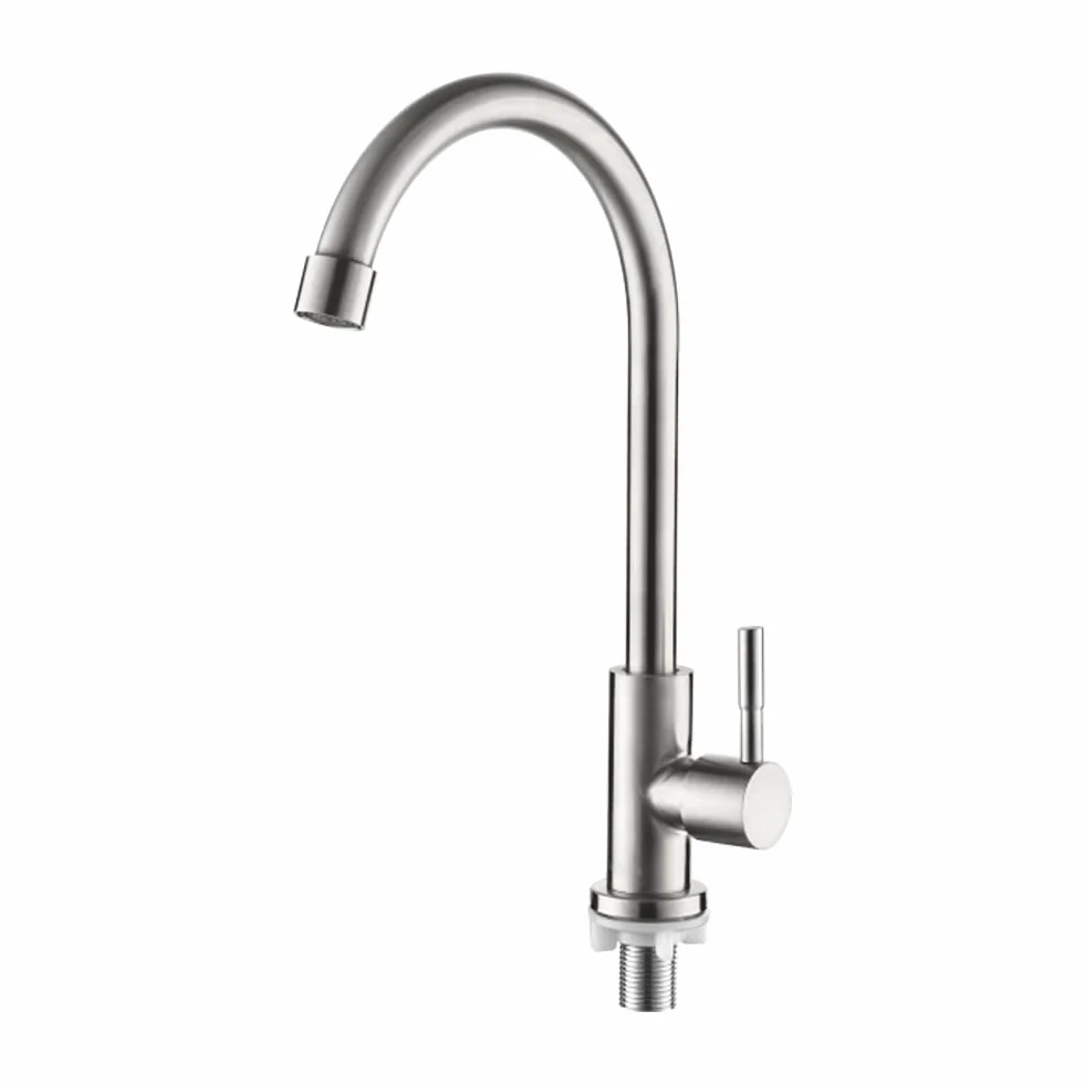 Robinet de cuisine Ibergrif en acier inoxydable pivotant 360° eau froide cartouche céramique flexible 50 cm