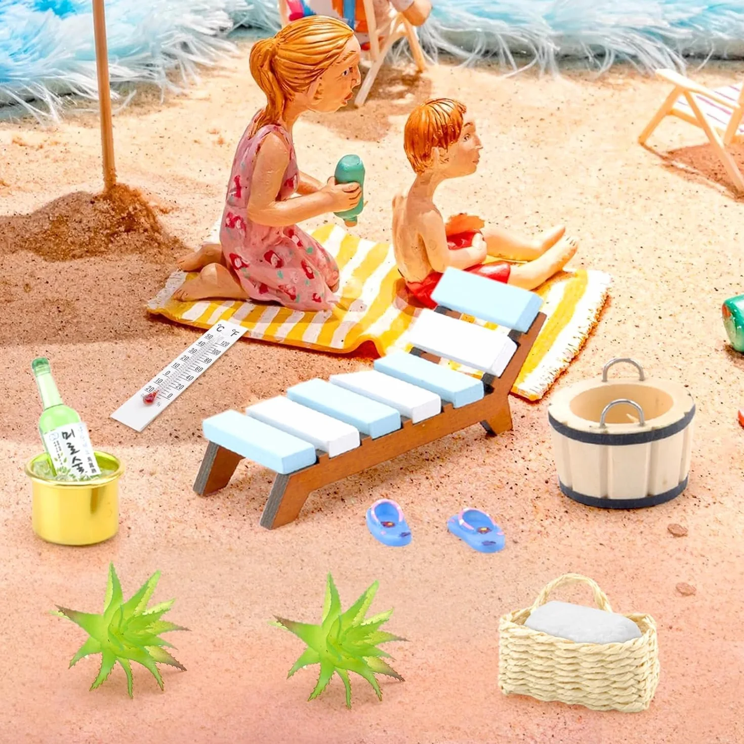 Kit d'accessoires de sauna miniature 11 pièces, décoration bien-être, micro paysage plage bricolage