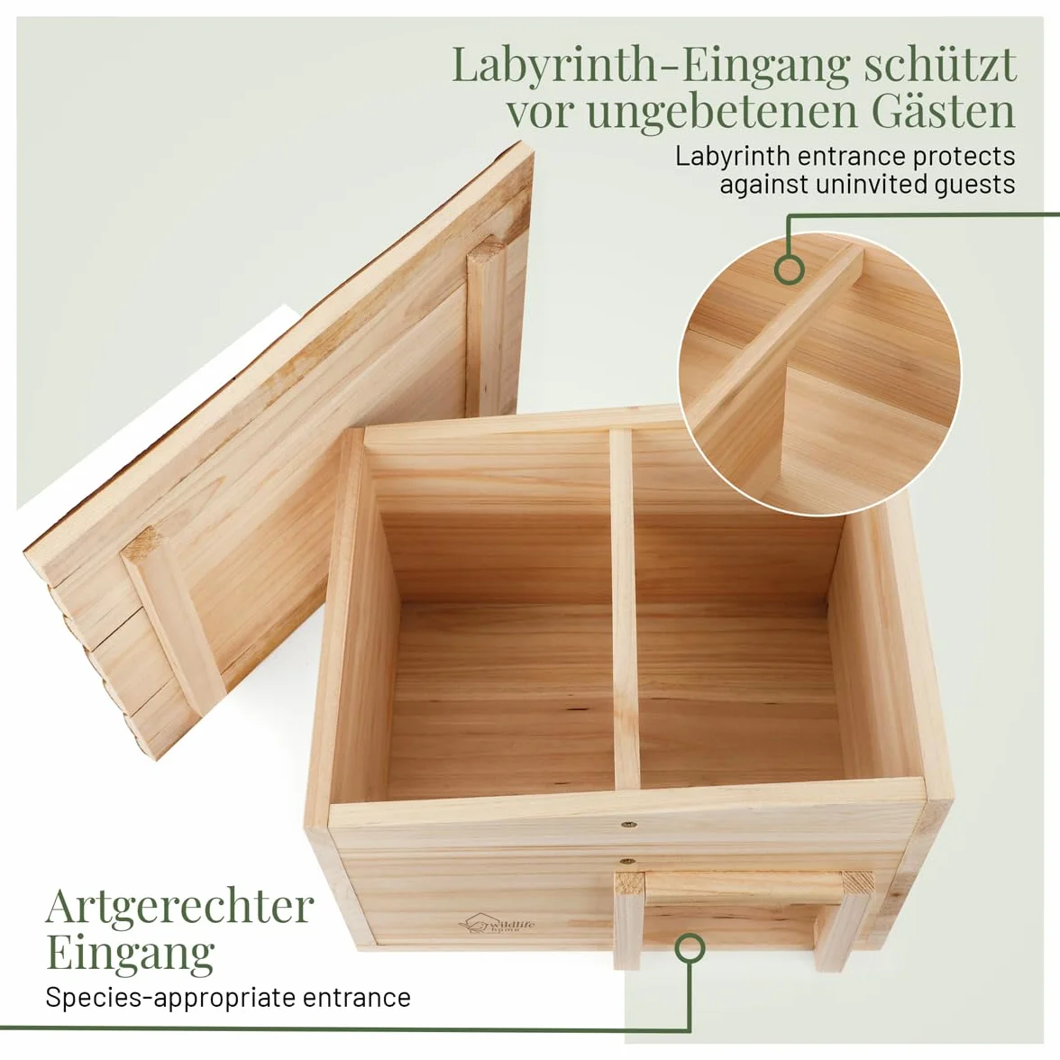 Maison pour hérisson en bois avec fond et toit en bœuf résistant aux intempéries Mangeoire Protection chat Quartier d'hiver jardin