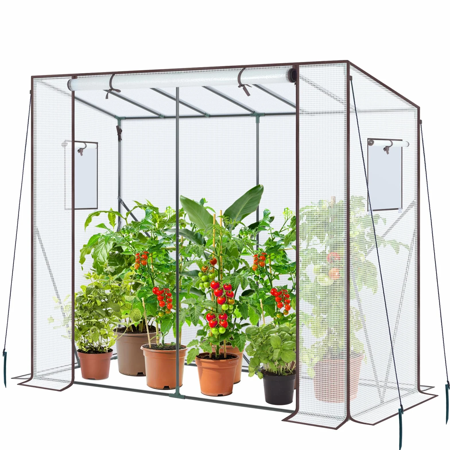 Ohuhu Serre de Jardin 200x77x170 cm PE Blanc Translucide 130g/m²