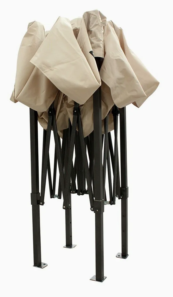 Tonnelle Pliante Toutes Saisons, 2 x 2 m, Ultra-résistante et entièrement étanche par Gazebo Beige