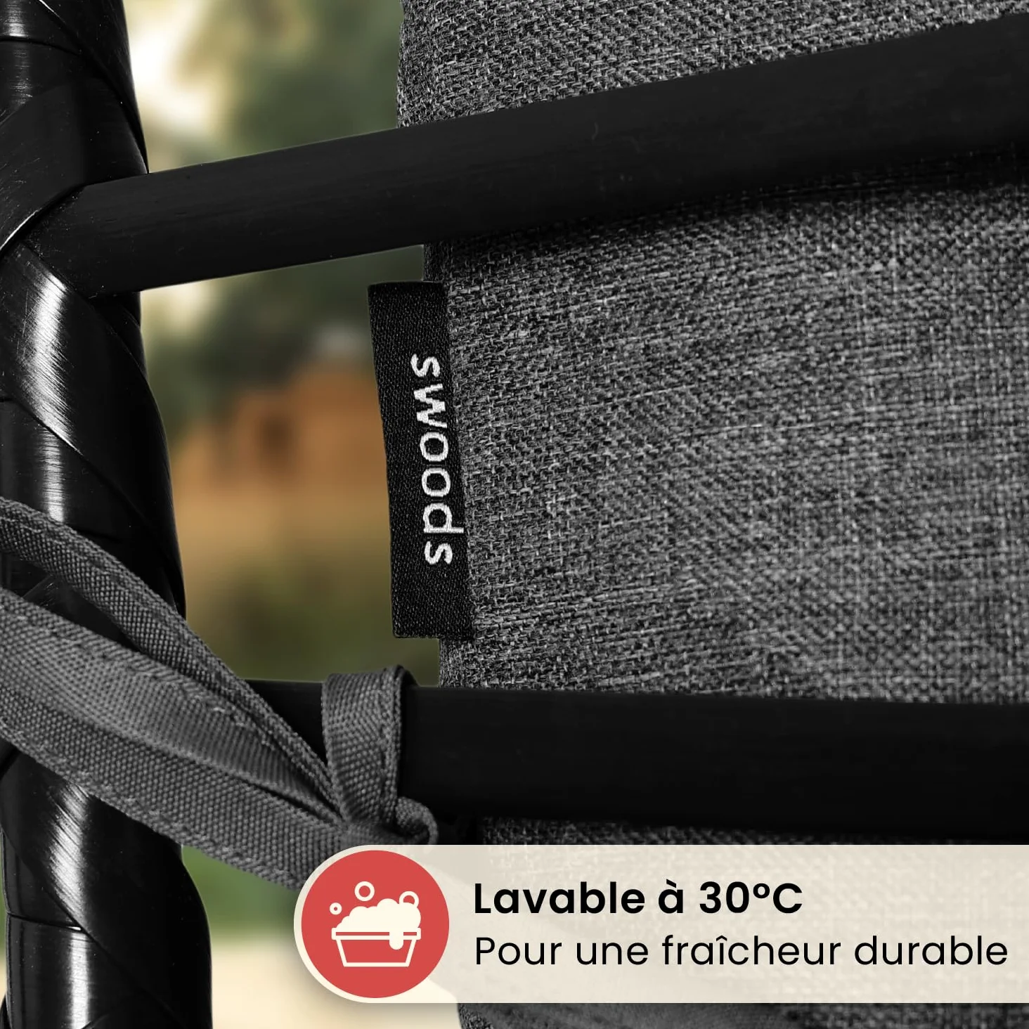 Swoods Fauteuil Suspendu Egg XXL - Chaise Suspendue avec Support - pour Intérieur et Extérieur - INCL. Oreillers - Chaise Egg - Cocoon - Chaise Oeuf - Jusqu'à 150kg (Gris foncé)