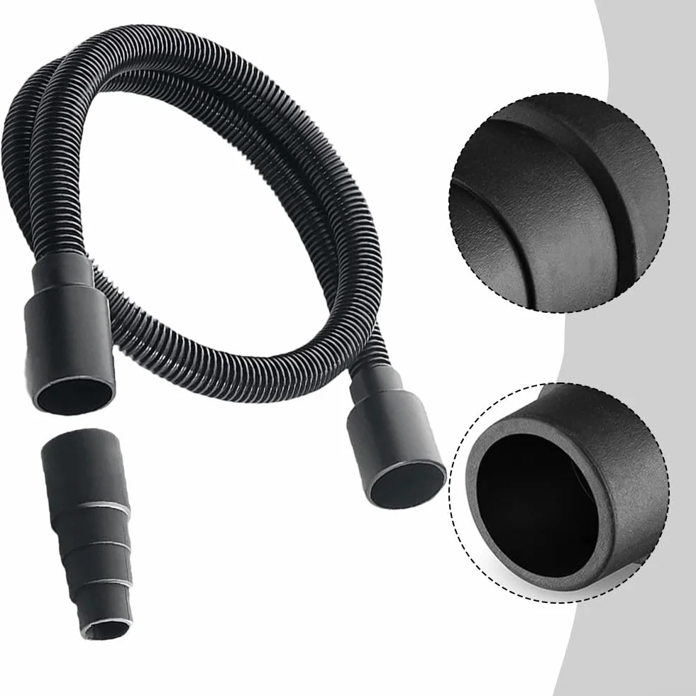Kit d'aspiration compatible outils électriques, tuyau flexible extraction poussière 1 m avec adaptateur, fixation sous vide plastique noir