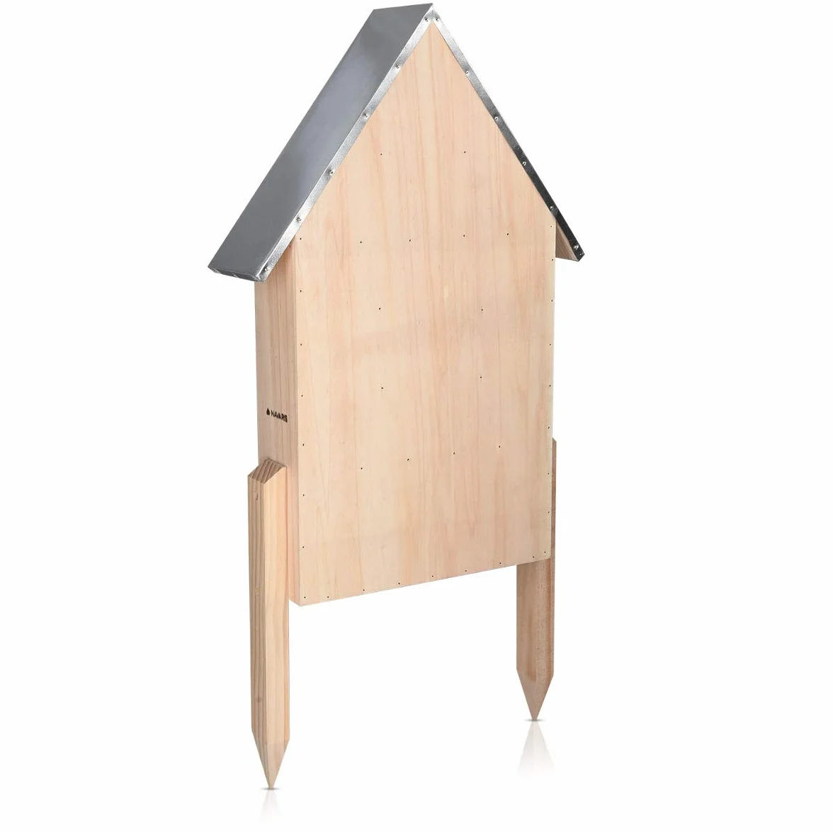 Navaris Hôtel à Insecte Bois Cabane Abri XL 38 x 11,5 x 57 cm avec 2 Piquets Nid Nichoir pour Abeilles Papillons
