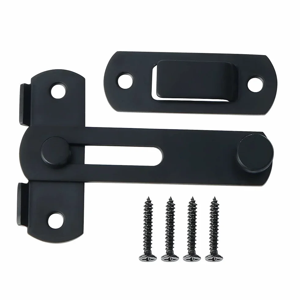 SAYAYO Verrou Porte Coulissante Serrure Loquet Portail à Bascule Boulon Acier Inoxydable Noir Mat EMS9500-B