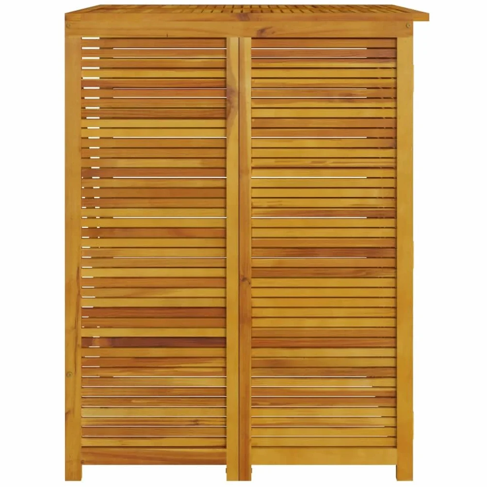 Cabanon à poubelle simple bois massif d acacia 70x89x117 cm