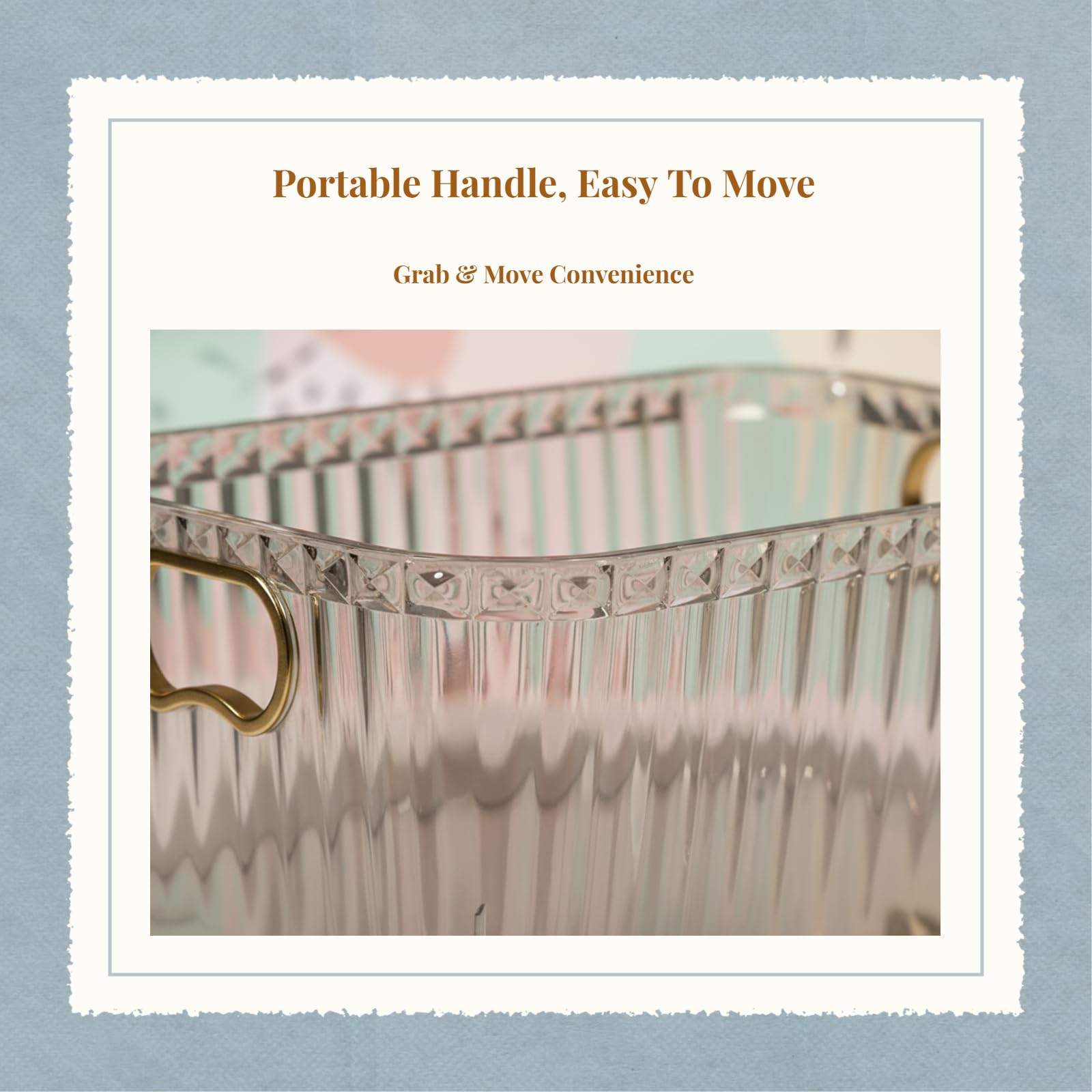 Clear Acrylic Organizer Bin with Built-in Handles