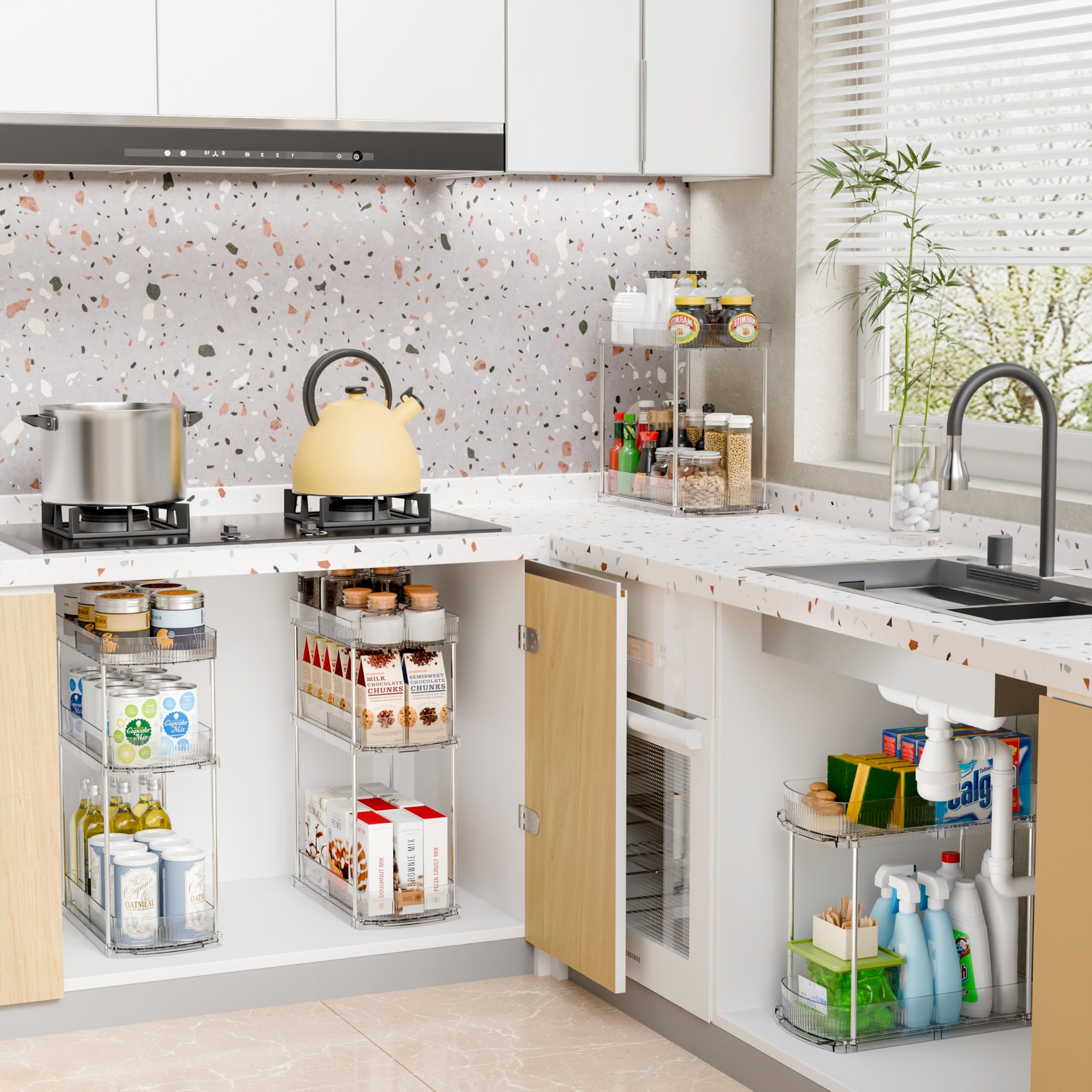 Clear Acrylic 2-Tier Pull-Out Under-Sink Organizer