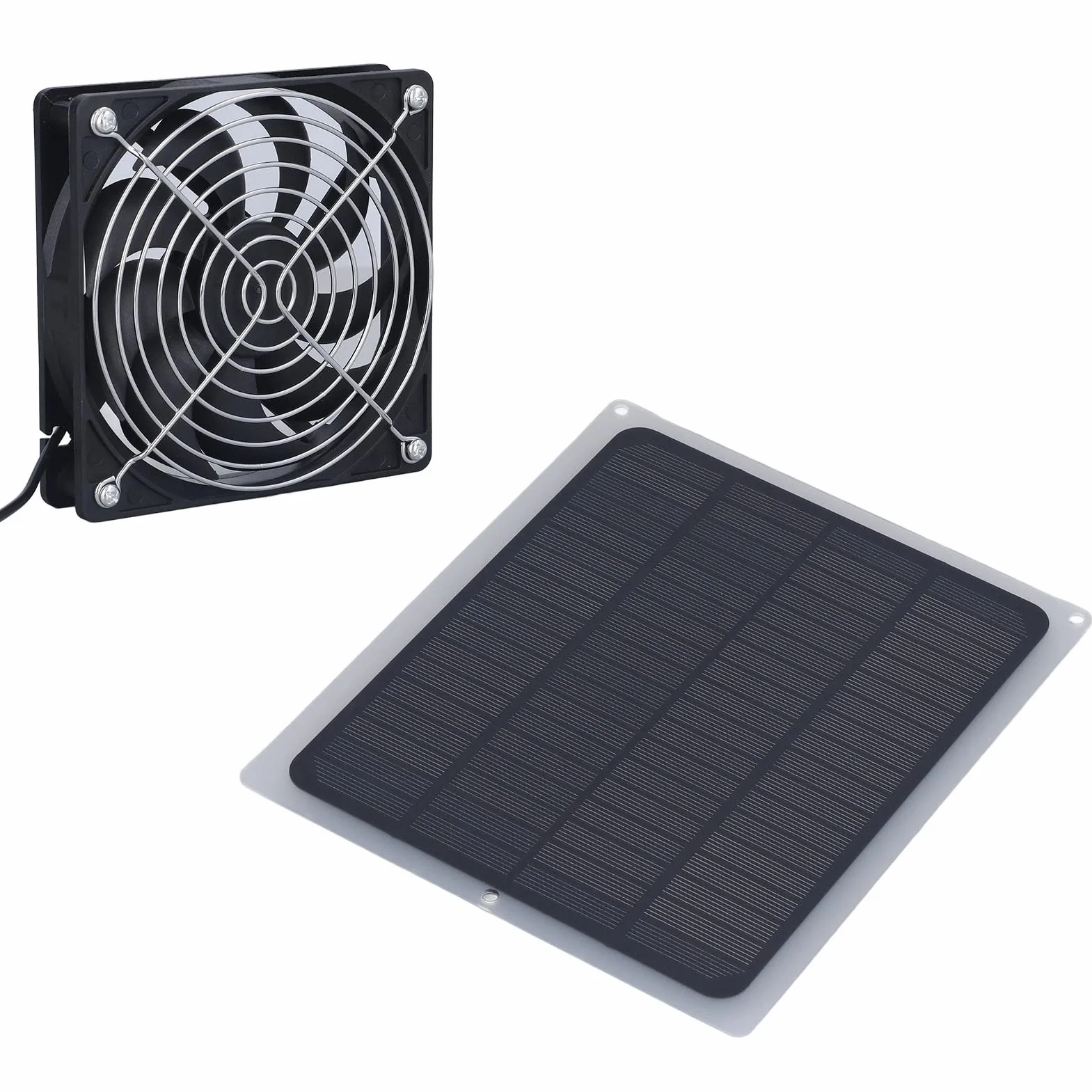 Ventilateur Solaire 6W Kit Ventilation Poulailler Panneau Solaire Étanche Grille Protection