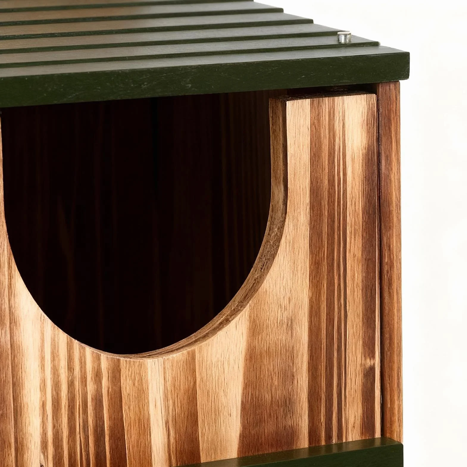 Niche pour écureuils en bois carbonisé 14,5 x 12 x 8,6 pouces, habitat extérieur durable