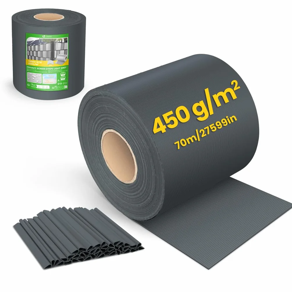 Brise Vue Occultant Clôture PVC 450 g/m² 19 cm x 70 m Anthracite