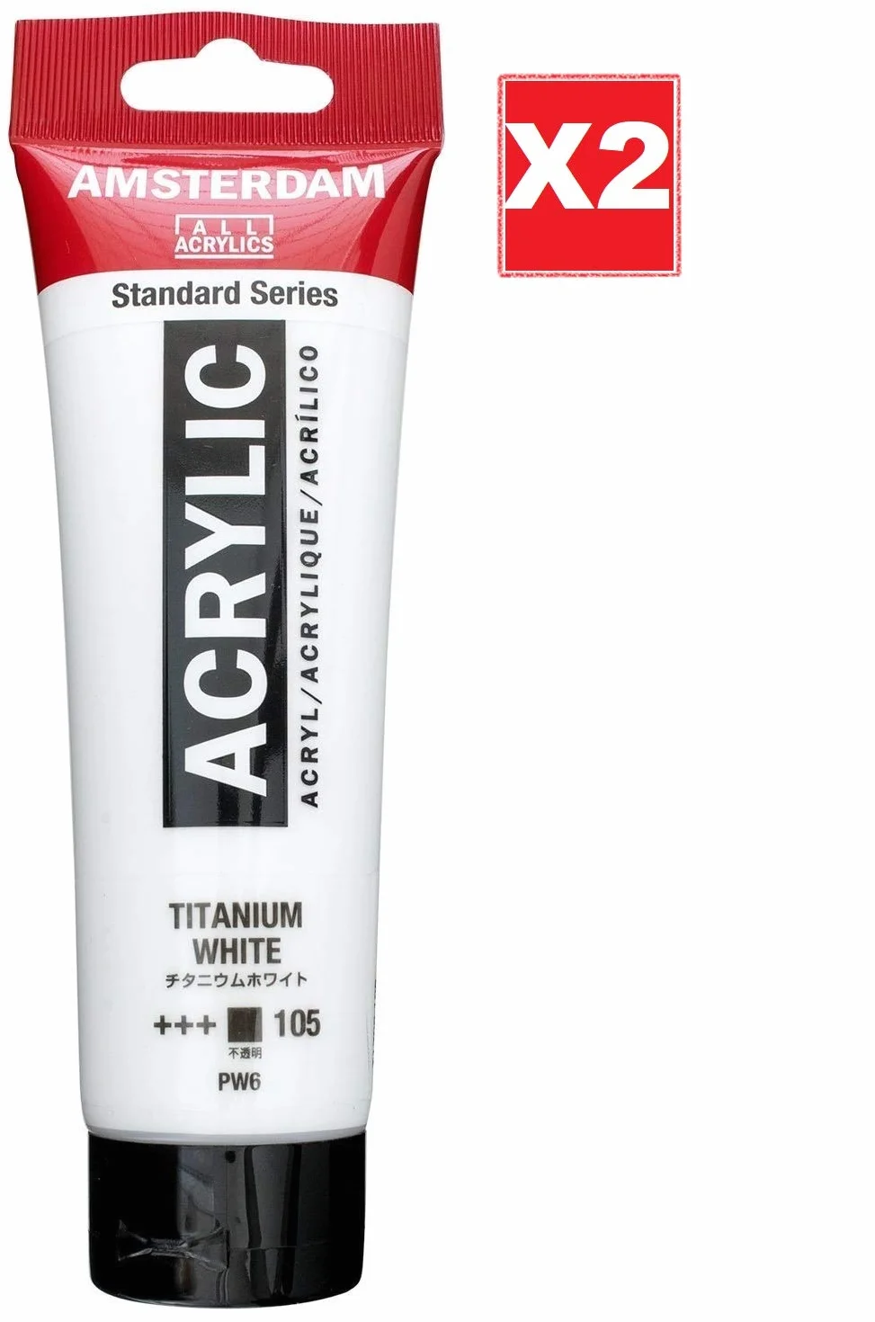 Royal Talens Amsterdam Peinture Acrylique 120 ML Blanc de Titane 2pcs