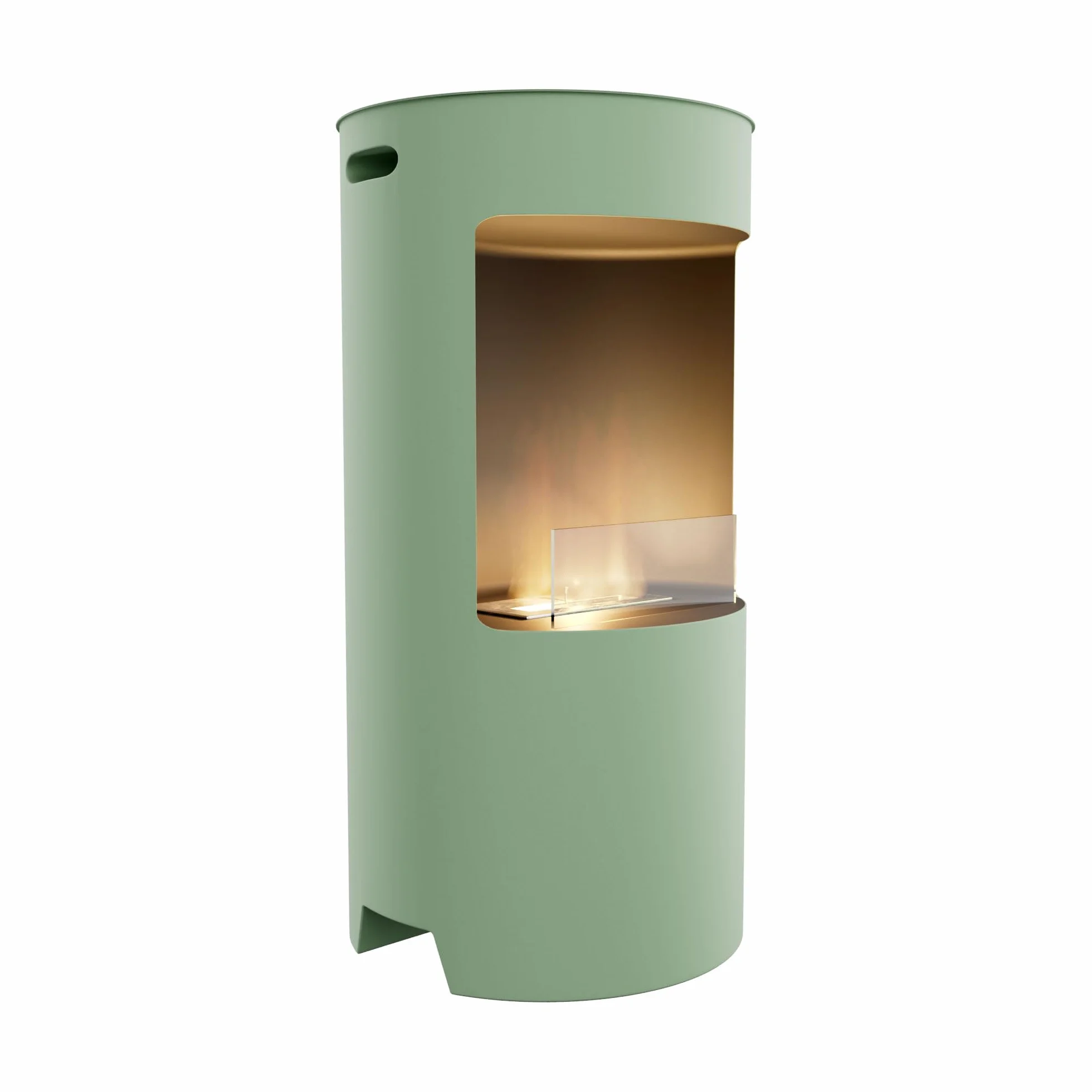 Frankystar Giulio Cesare - Cheminée de sol Ø40 x 80 cm de design d'intérieur pour meubles en acier inoxydable sauge