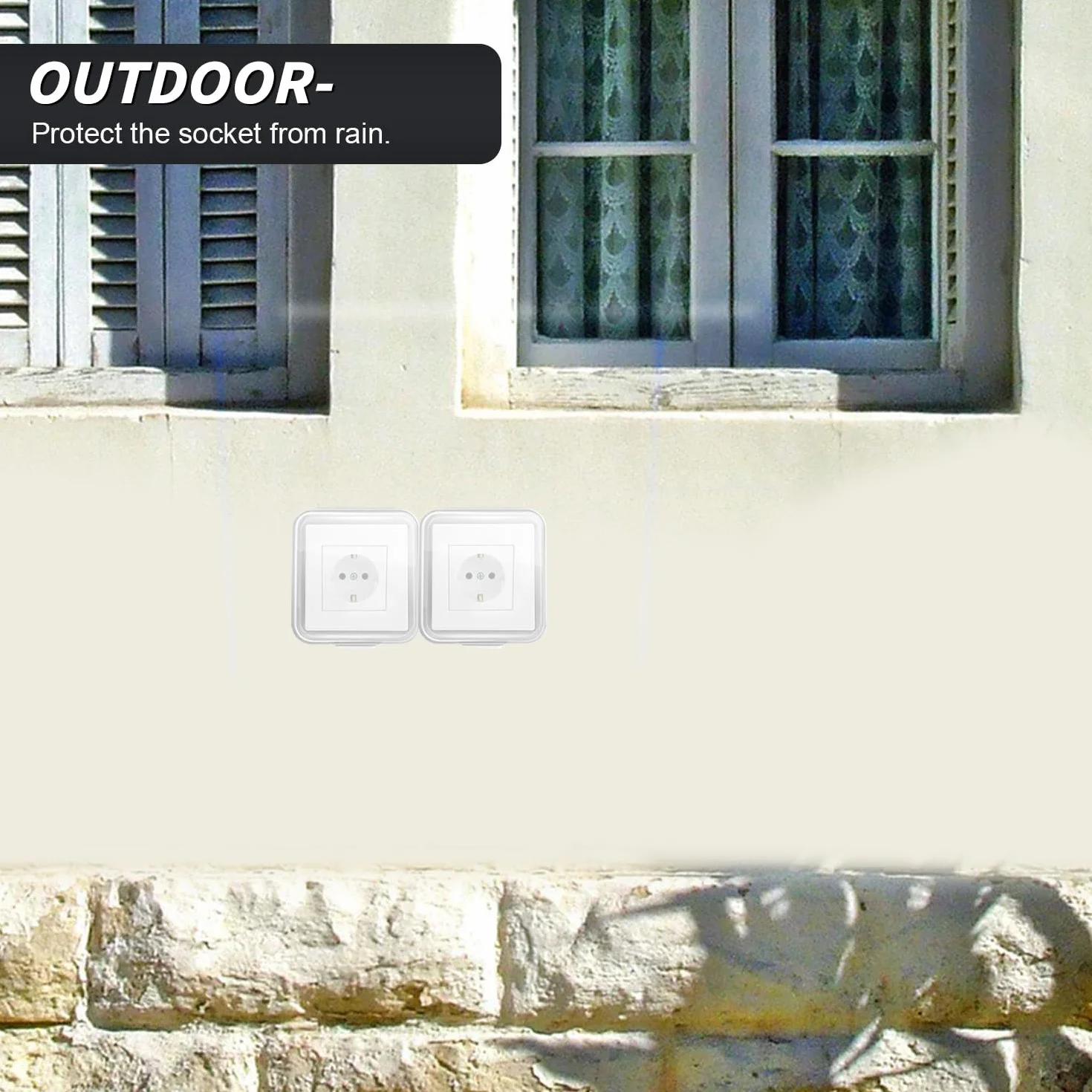 Cache Interrupteur Mural Type 86 Réversible Étanche Ultra-Mince Sans Perçage Transparent 4 Pièces
