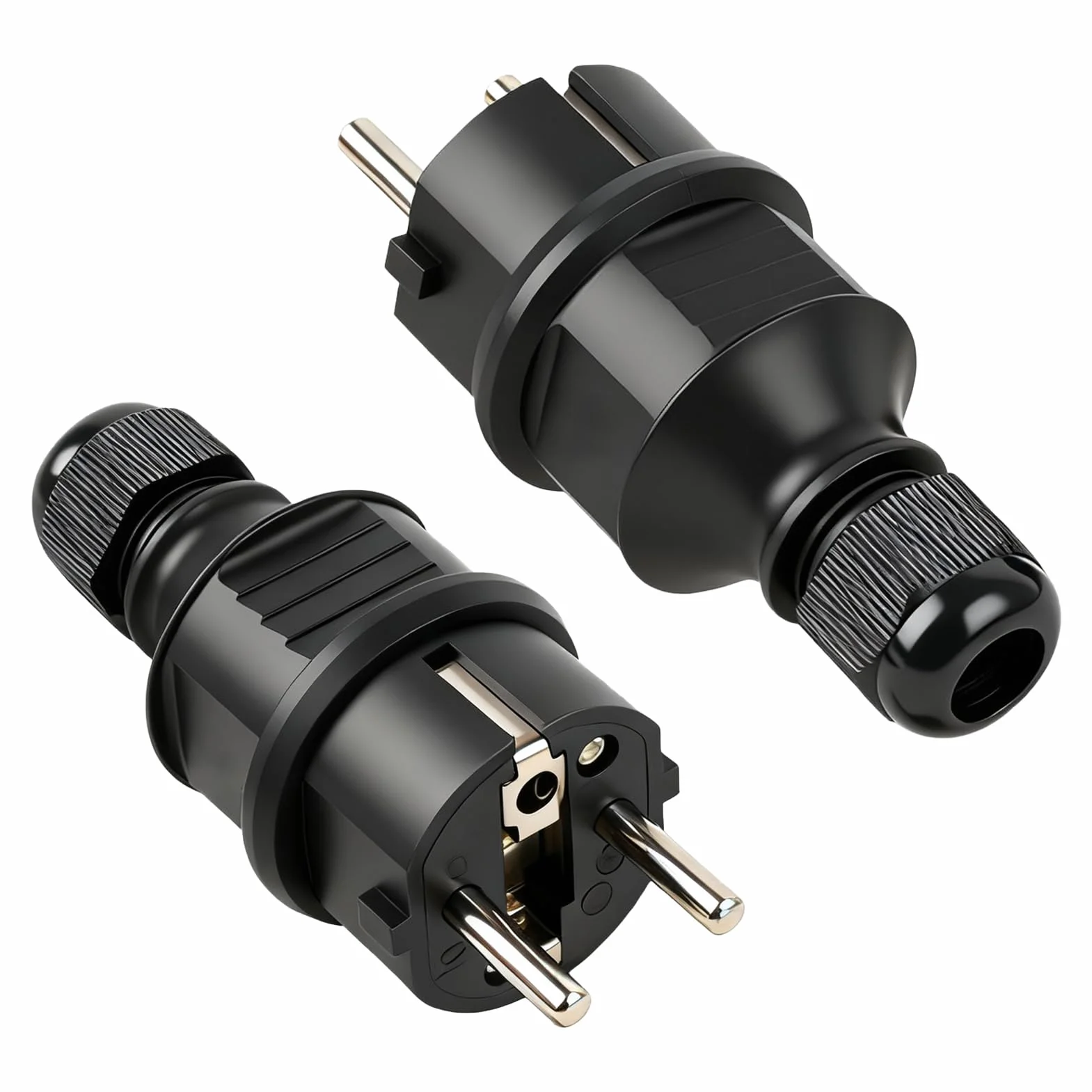 Fiches Mâles 250V 16A Prise Électrique Mâle de Sécurité avec Protection Connecteur Câbles d'Alimentation