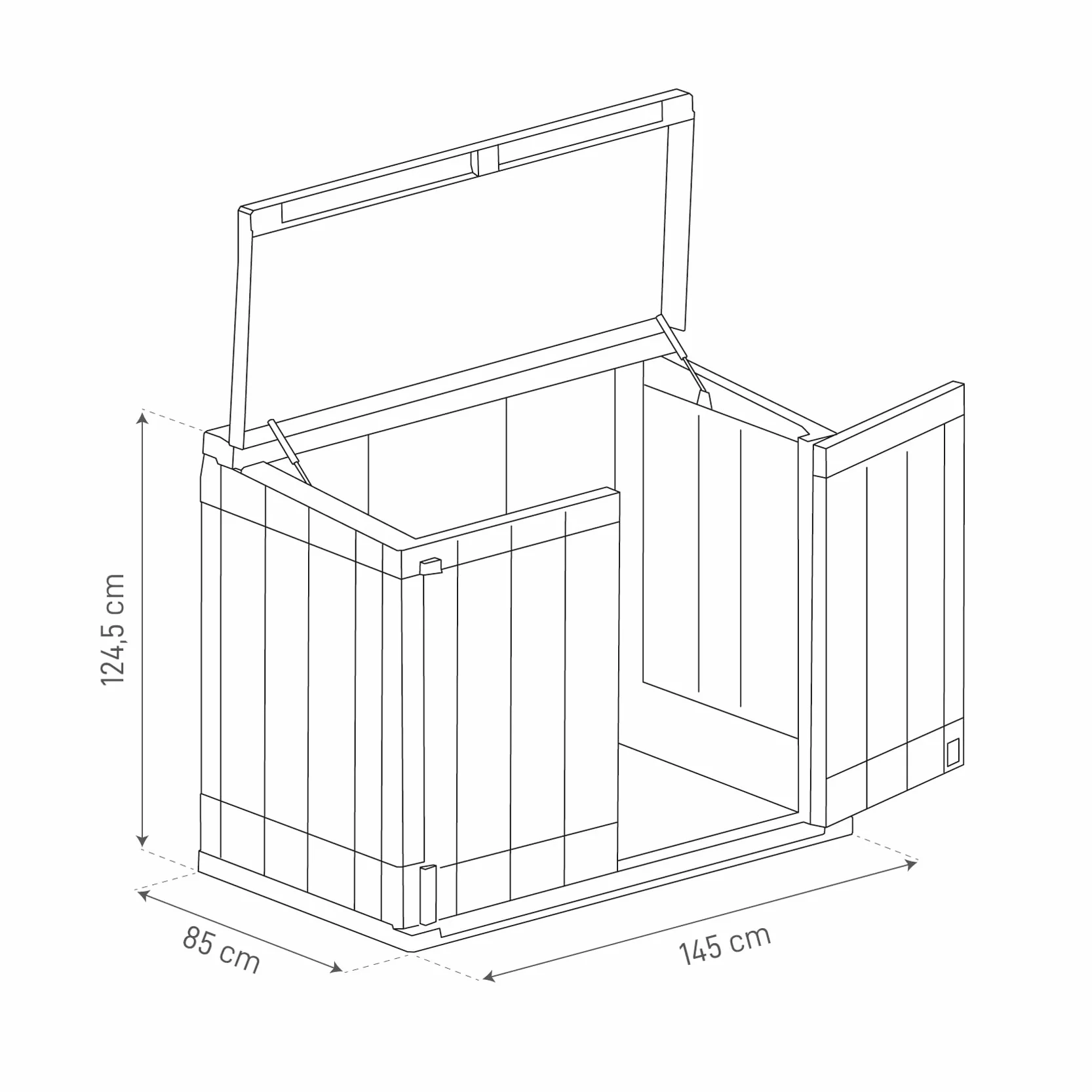 Toomax Stora Way Boîte à Outils extérieure polypropylène recyclé Effet Bois 1270 l Gris Taupe Marron