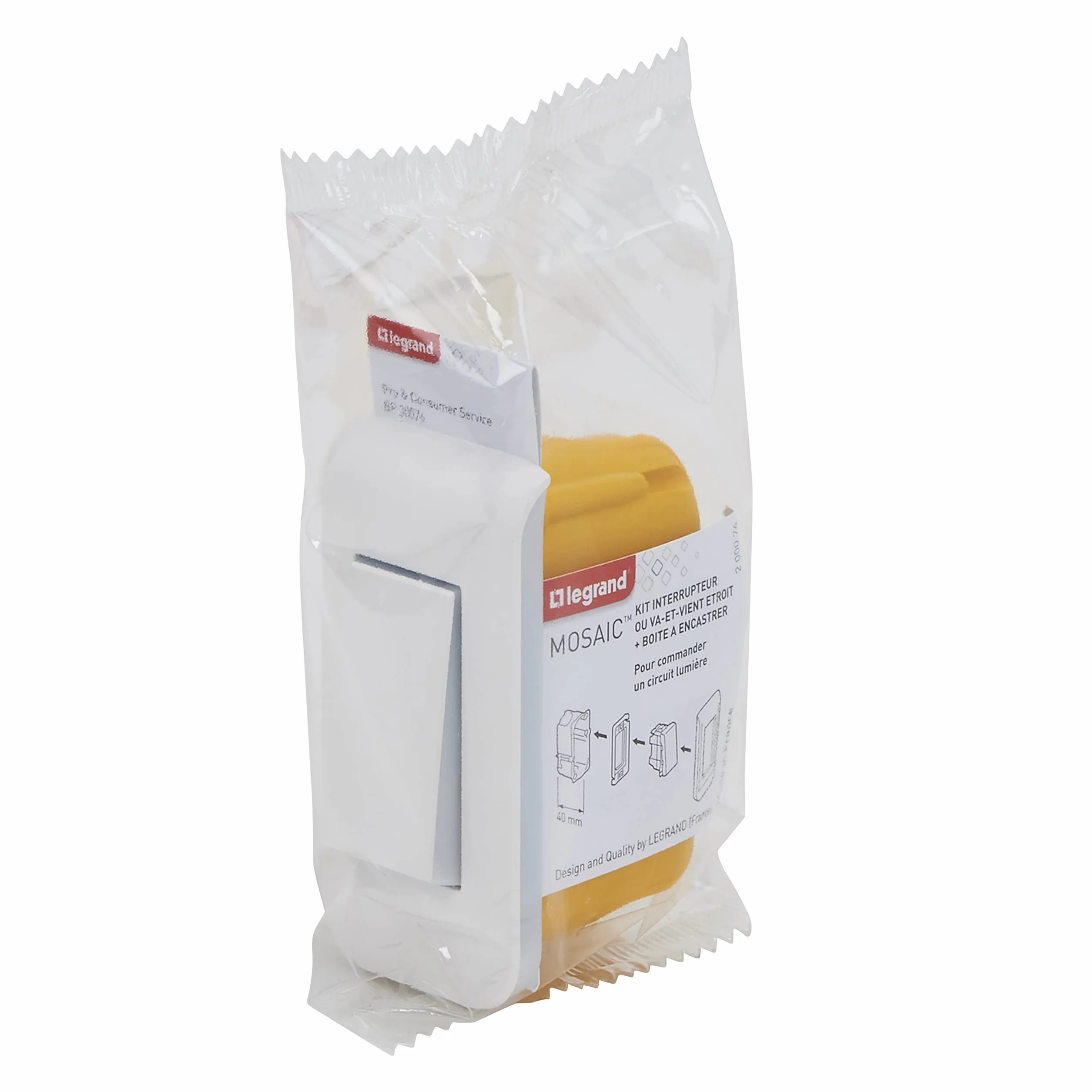 Legrand Kit Interrupteur Va-Et-Vient Mosaic Blanc Brillant Connexion Rapide Sans Outil