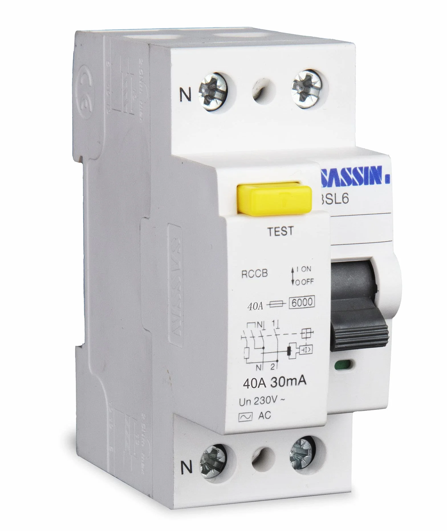 SASSIN interrupteur différentiel 40A 30mA Type AC 1P+N 230V/400V 2 pôles