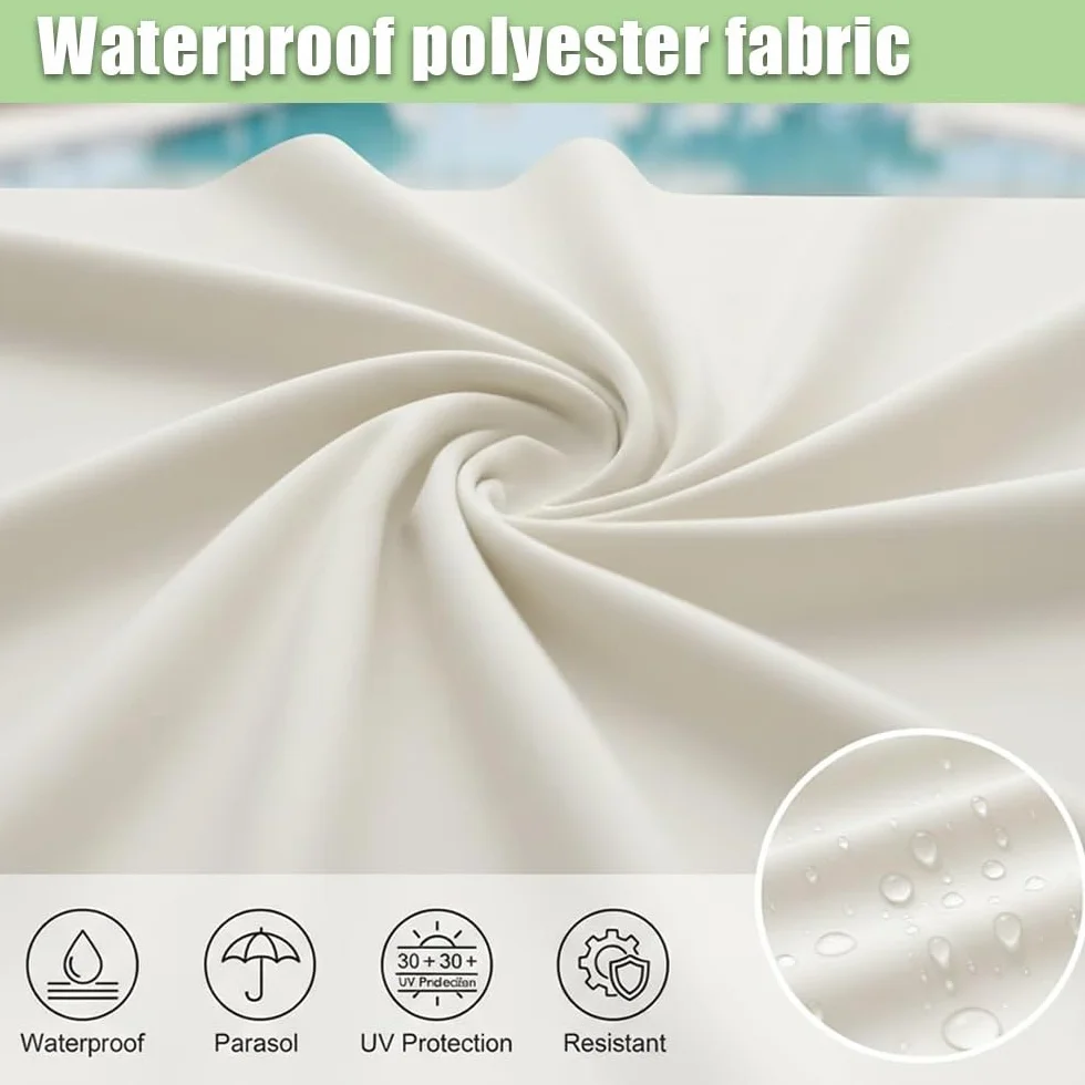 Rectangle Toile De Rechange Parasol Déporté 3x3.0m 3x4m 8 Baleines Housse Extérieur Gris 4x3.0m