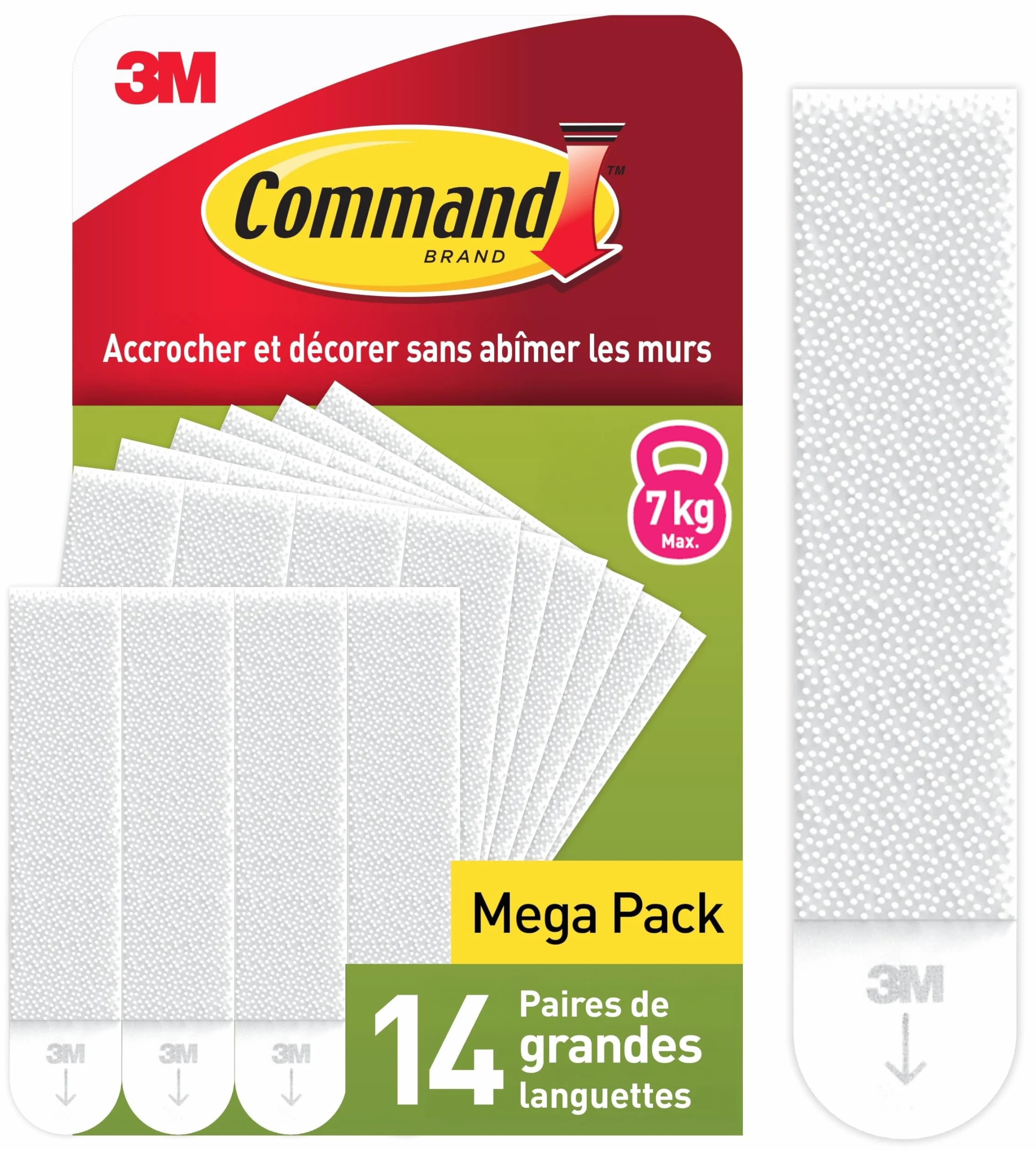 Command Grandes Languettes Accroches Tableaux 14 Paires 28 Languettes Blanc 7 kg Fixation sans Outils