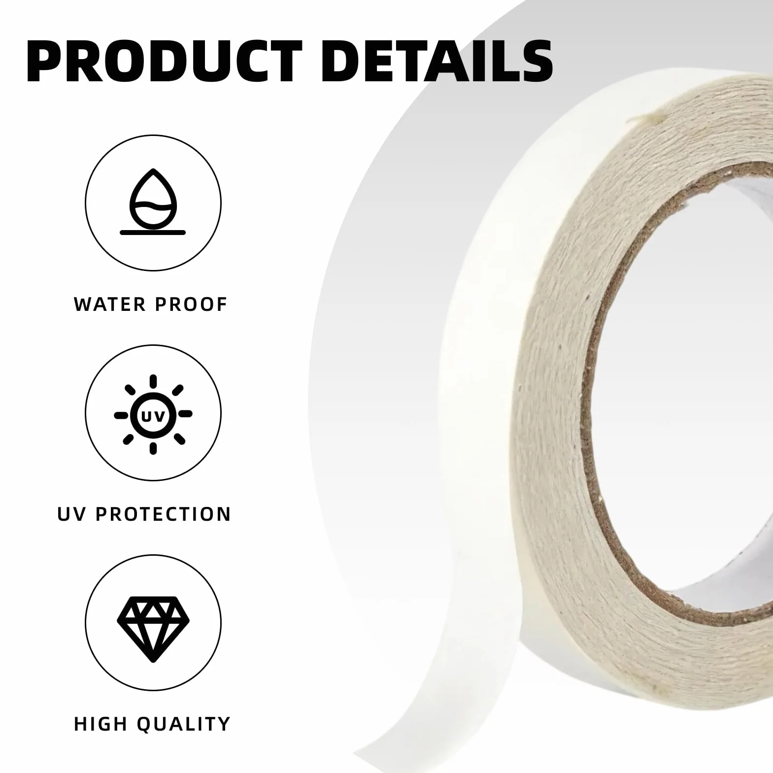 Ruban Adhésif Blindé Blanc 20 M X 20 MM Imperméable Extra Résistant Déchirable
