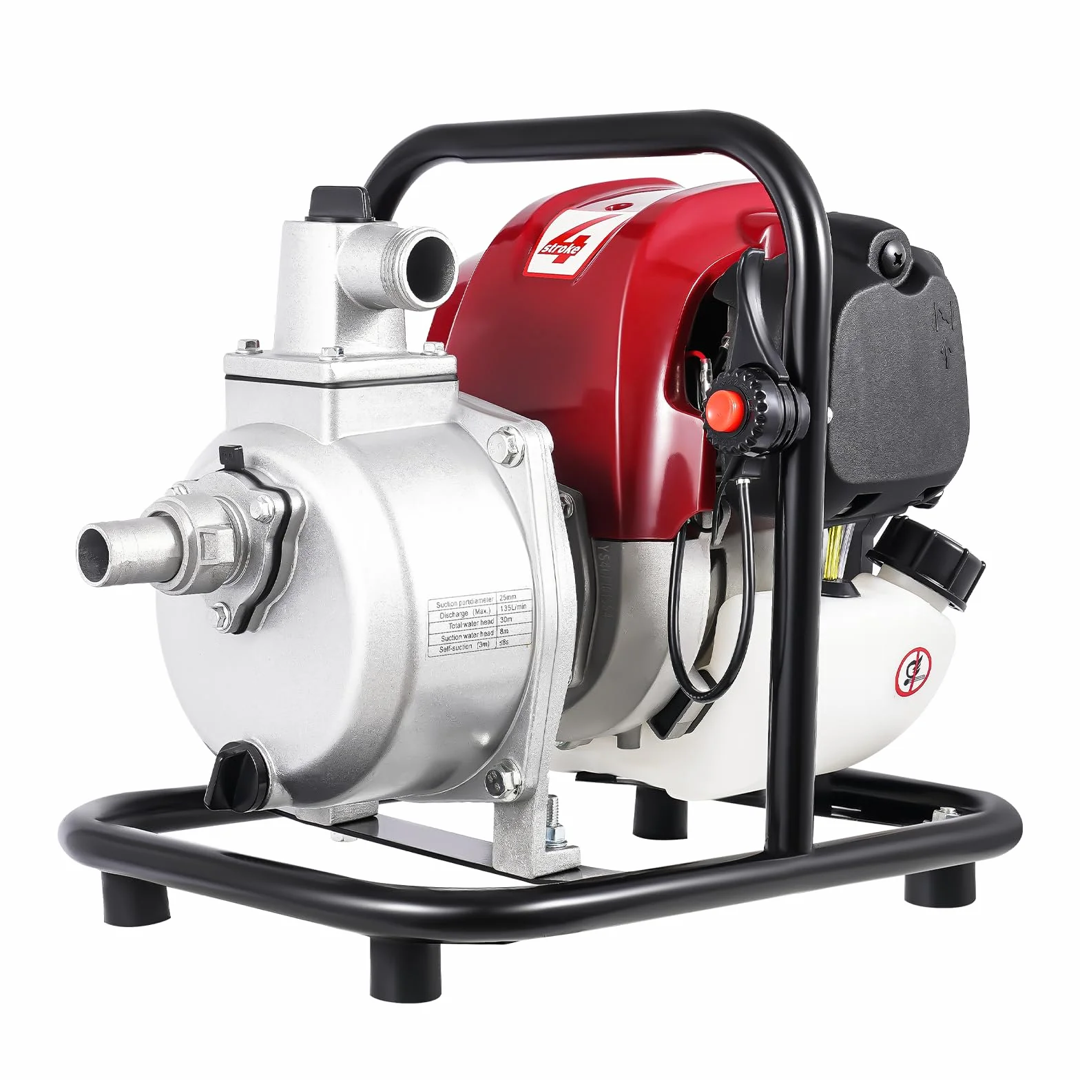Pompe à eau à essence 4 temps 38 CC 1200 W 8500 tr/min centrifuge portable