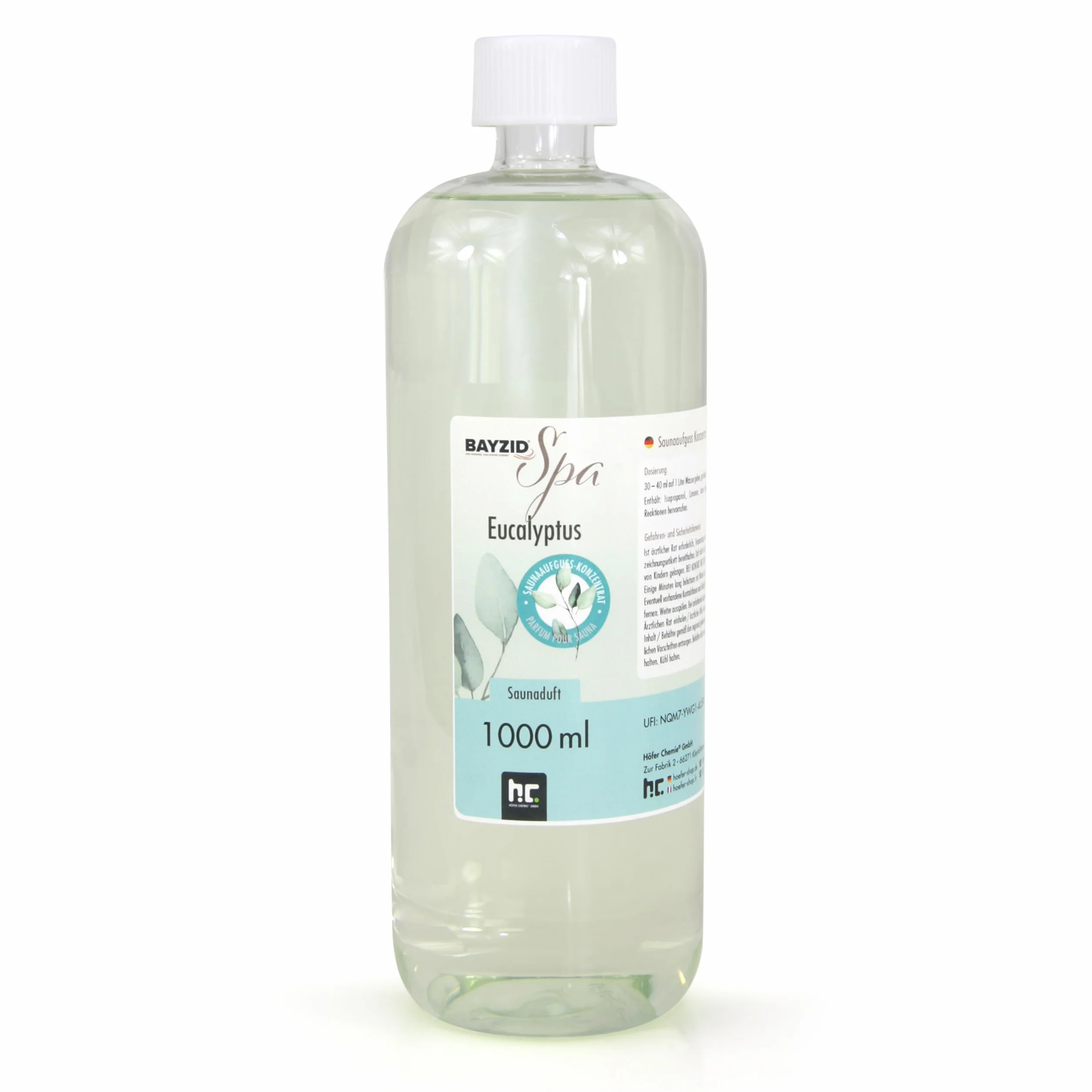 BAYZID® Spa Parfum Sauna Eucalyptus concentré d'infusion 1 L