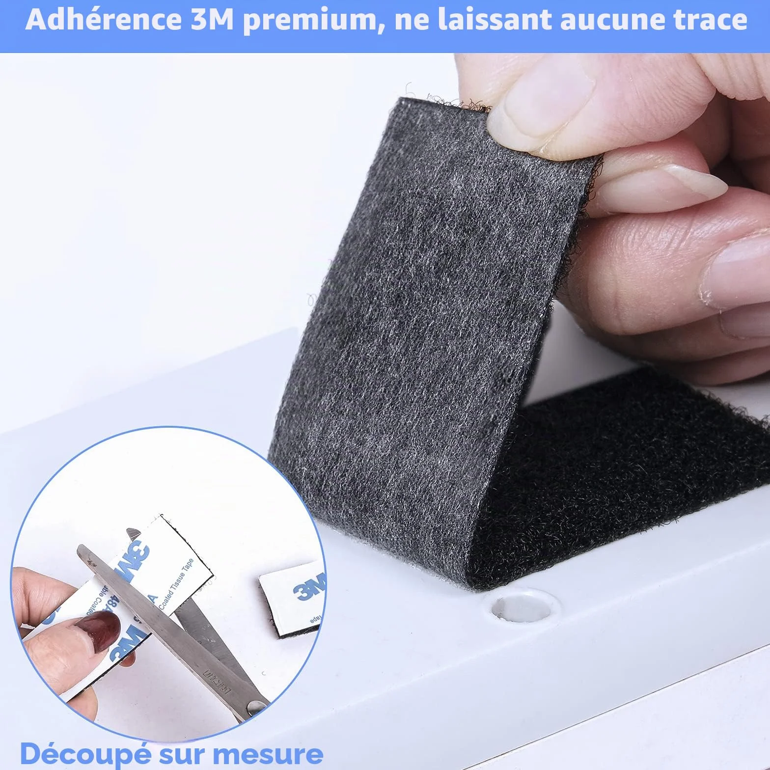 Elover Ruban Adhésif Tissu 10 cm x 5 cm 12 Paires Résistant Réutilisable