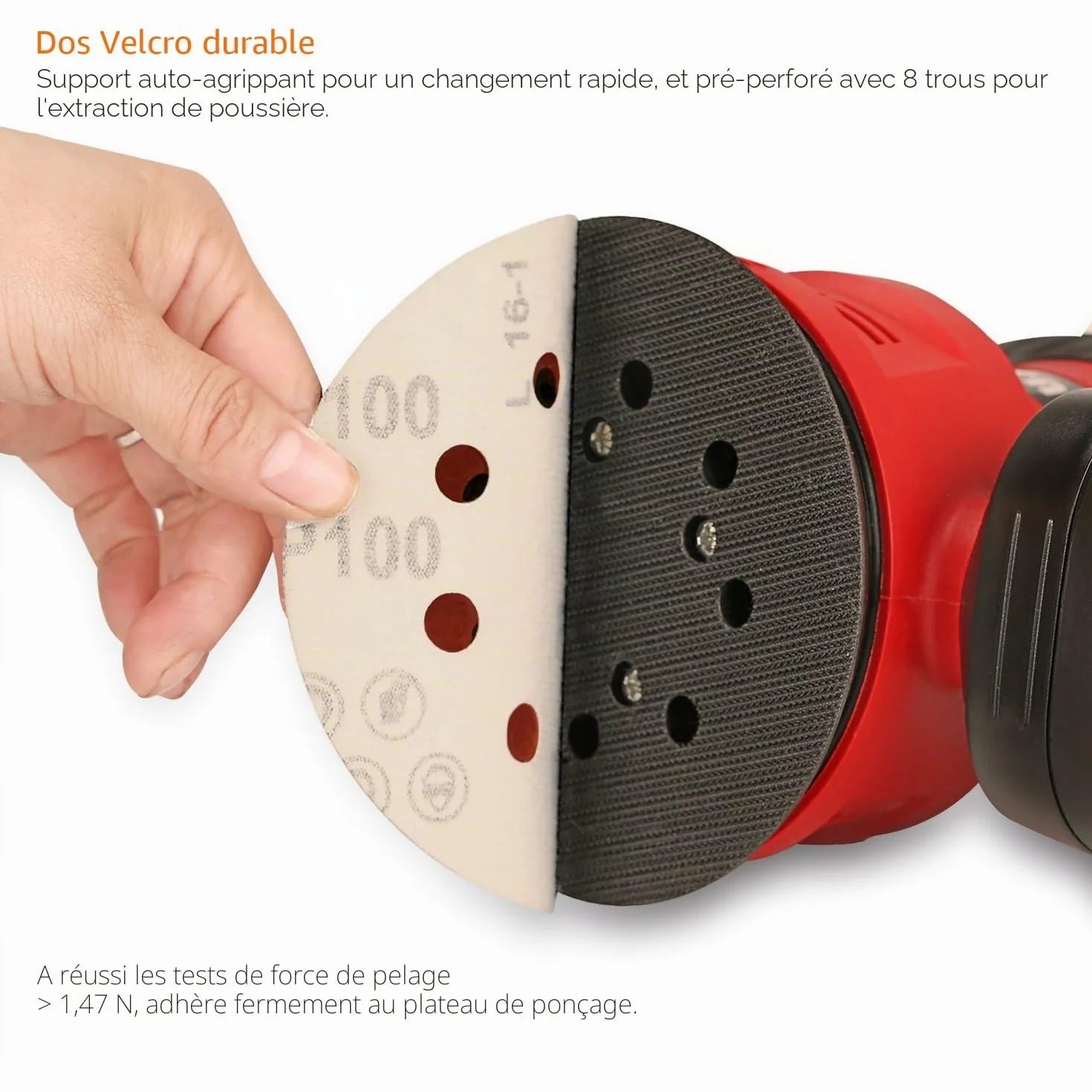SPTA Disques Abrasifs 125mm 100pcs Grain 40-2000 Ponçage Polissage Meule d'Angle