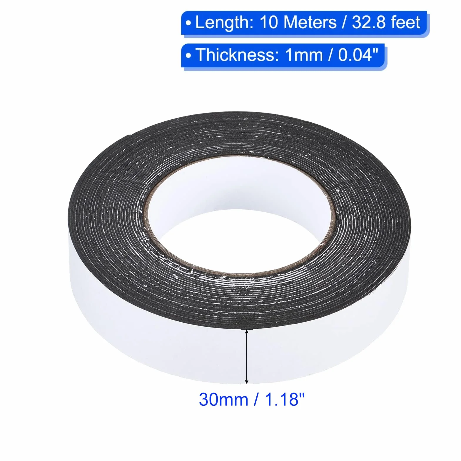 Lot de 2 rubans adhésifs en mousse EVA résistant aux intempéries isolation phonique fenêtre porte - 30 mm x 1 mm
