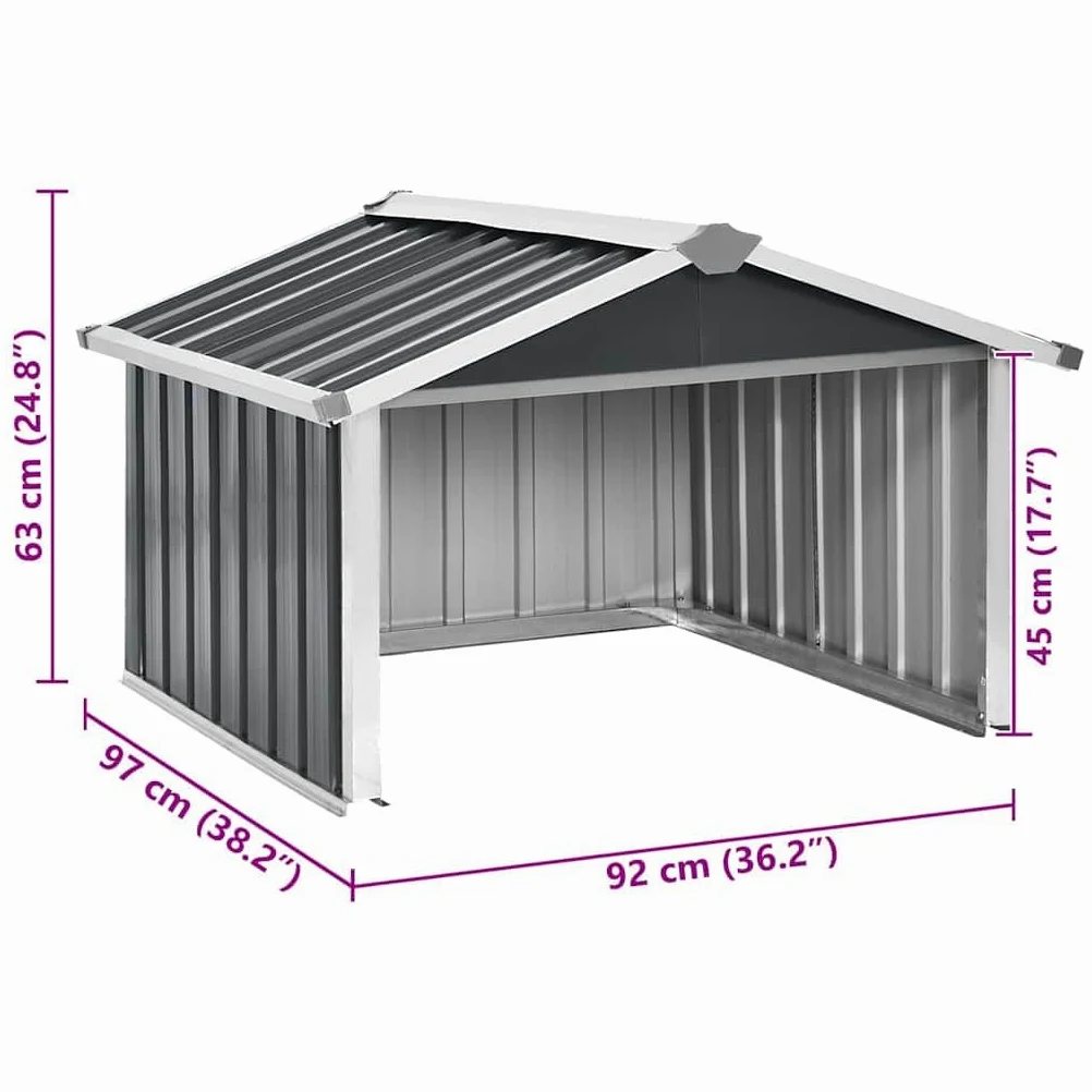 vidaXL Abri pour Tondeuse Robot de Jardin, Acier Galvanisé, Anthracite, 92x97x63 cm, Rangement Extérieur, Maison de Protection pour Robot, pour Pelouse, Abri de Terrasse Résistant aux Intempéries