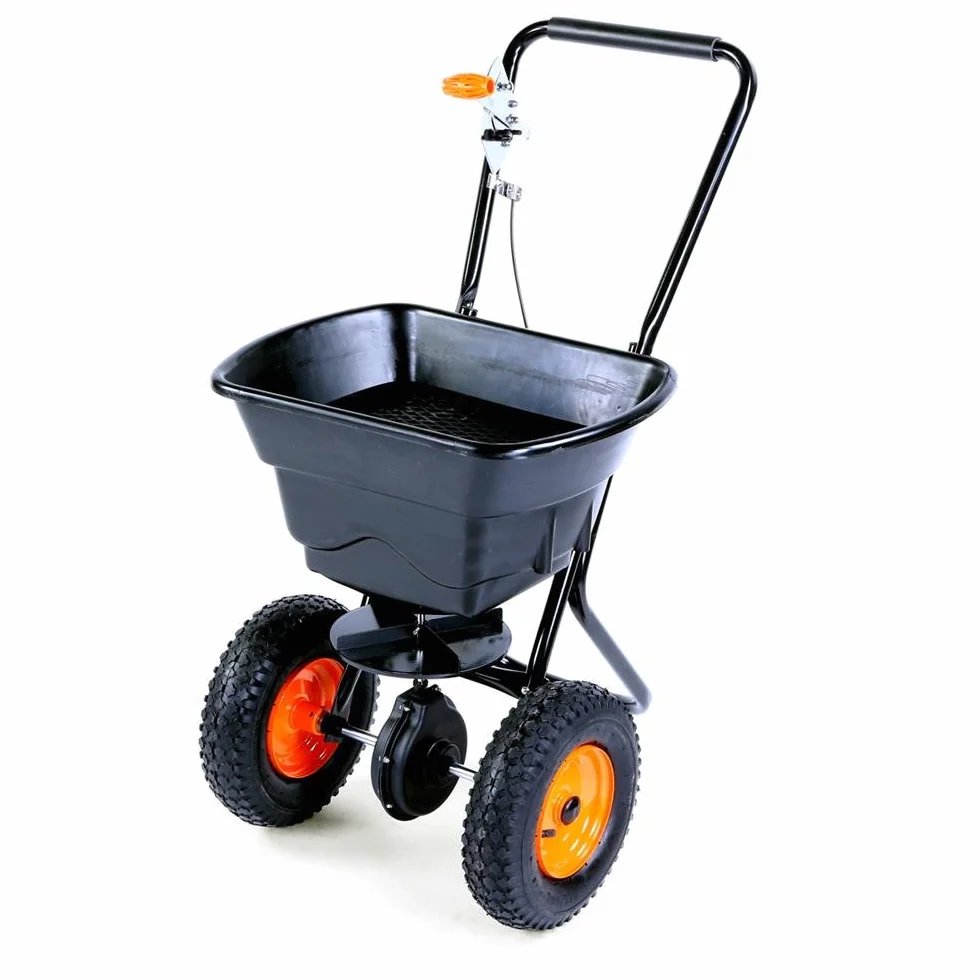 Épandeur centrifuge sur roues FUXTEC FX-GS36 36kg capacité semoir engrais sel gravillons réglage continu