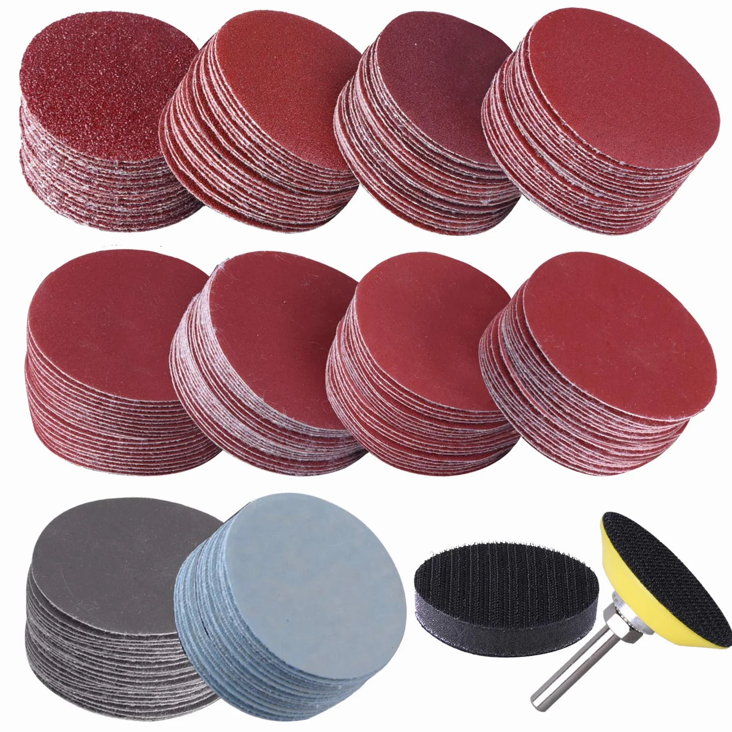 SIQUK 200 Pièces Disques de Ponçage 50mm Abrasifs Grain 80-3000 pour Meulage