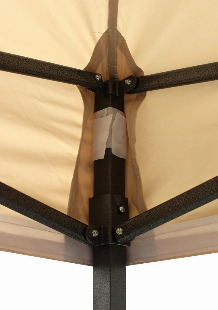 Tonnelle Pliante Toutes Saisons, 2 x 2 m, Ultra-résistante et entièrement étanche par Gazebo Beige