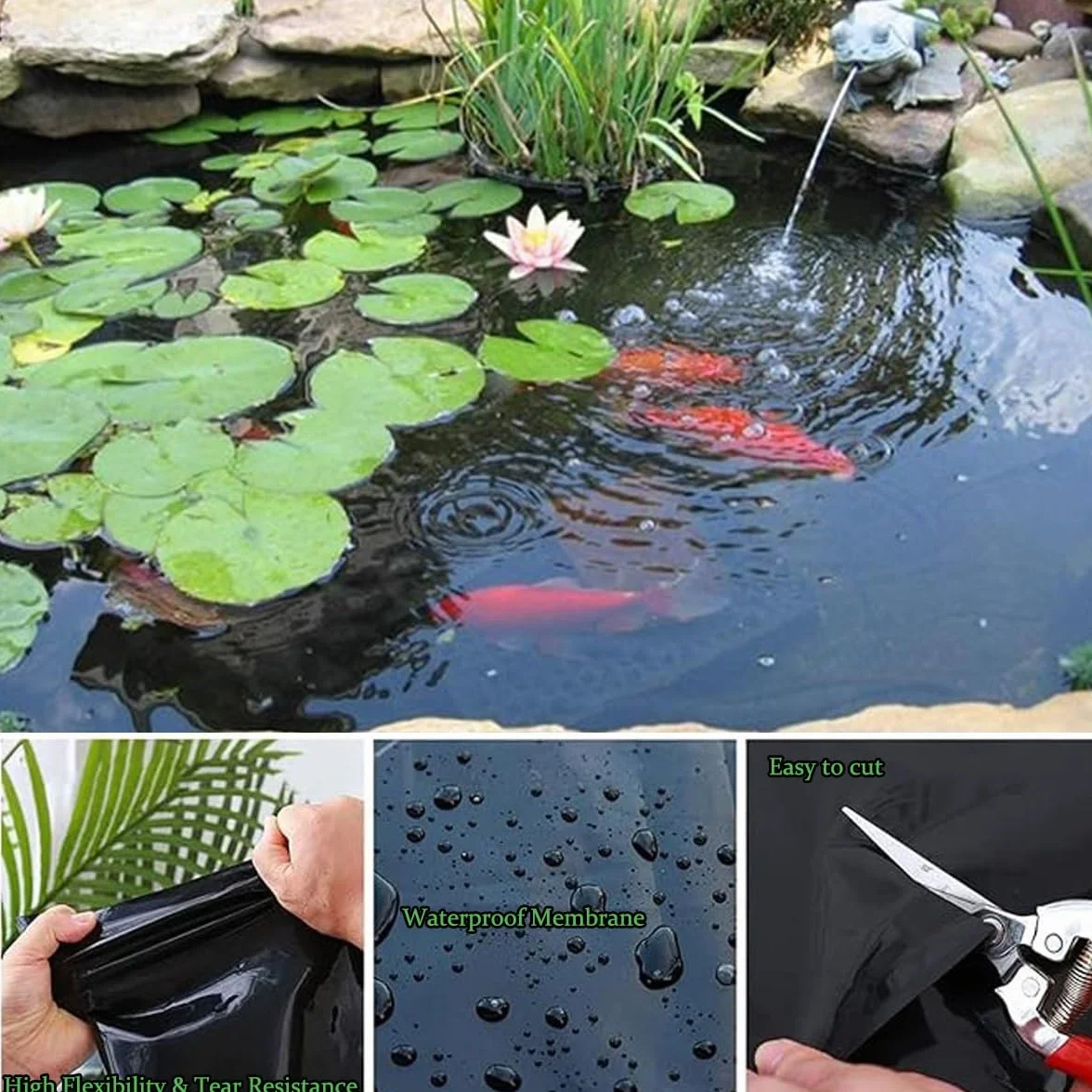 Bâche imperméable polyéthylène haute densité résistant UV 0,12 mm pour étang jardin