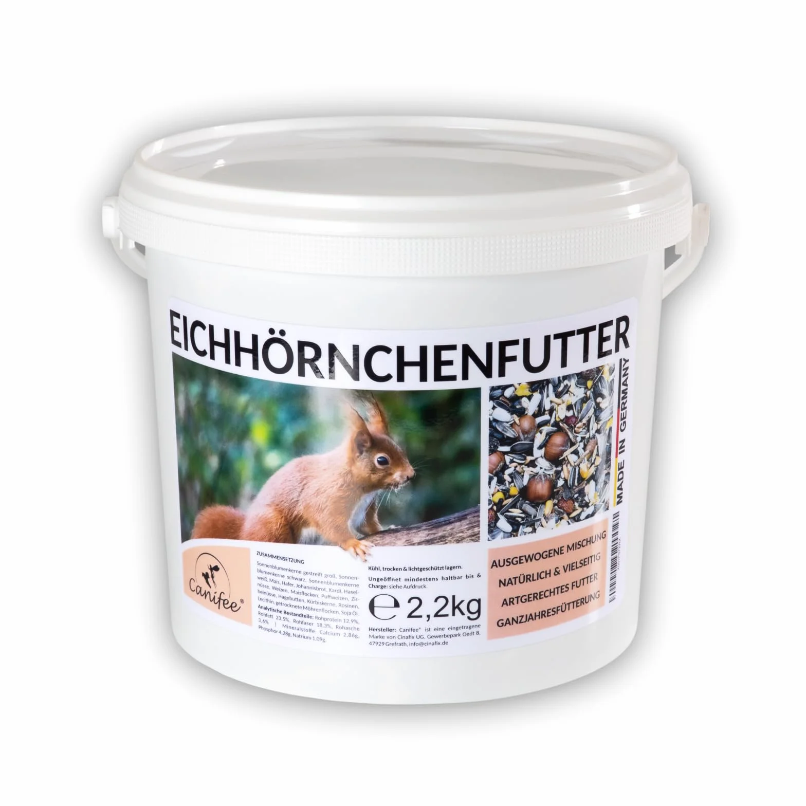 Nourriture pour écureuils 2,2 kg - Mélange pour animaux sauvages avec noisettes