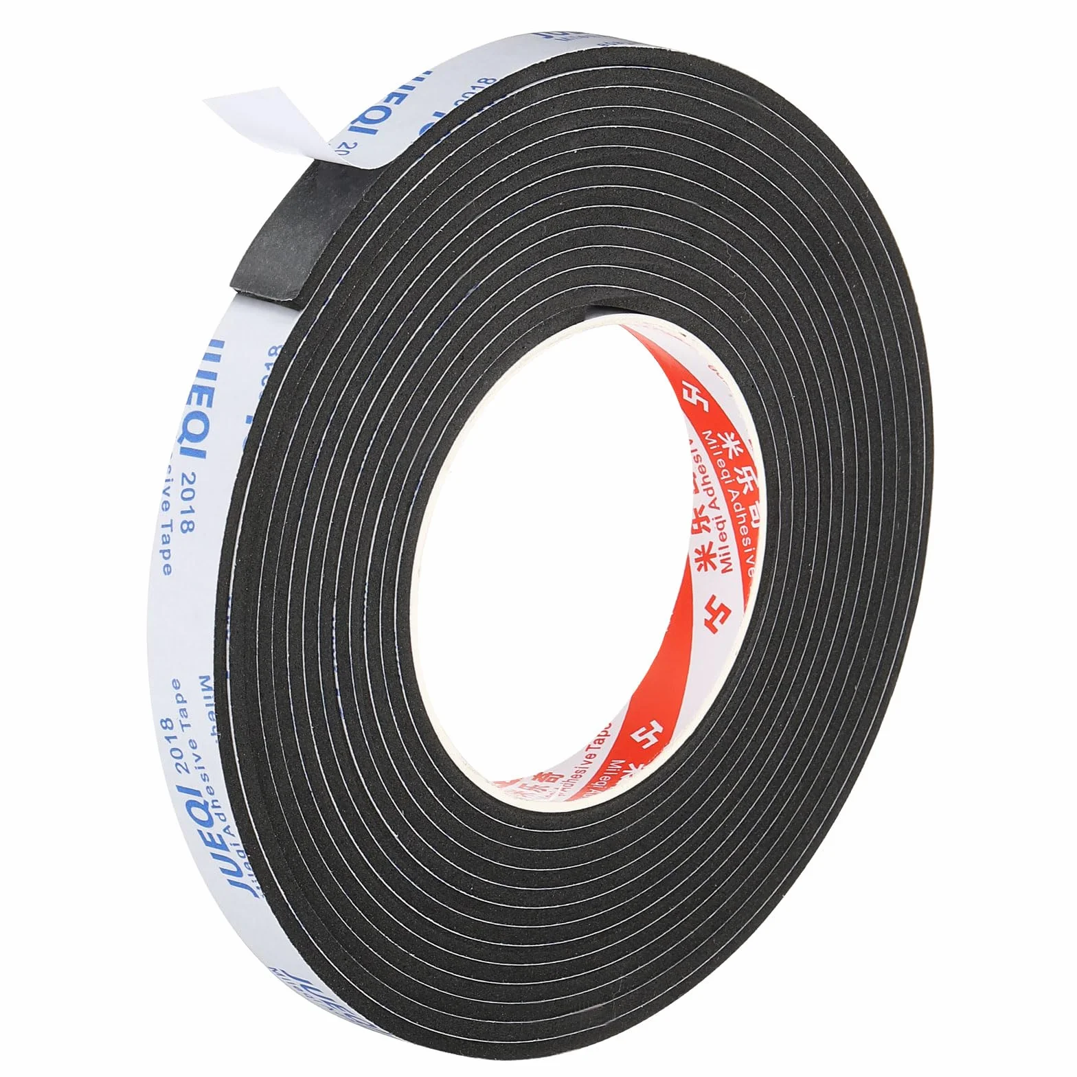 PATIKIL Ruban en Mousse d'Étanchéité 5m 15mm x 3mm pour Calfeutrage Portes et Fenêtres, Noir