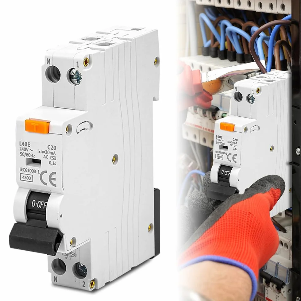 Disjoncteur Fi RCBO Différentiel 30mA Type A 1P+N 16A 6000A 240V